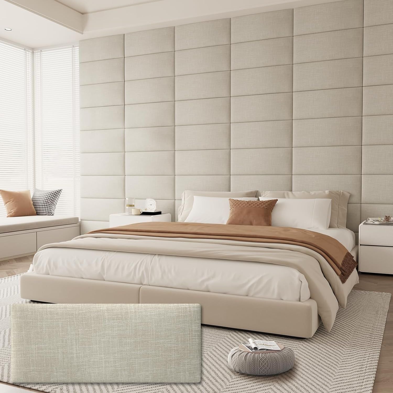 Modern Upholstered King Headboard Wall Panels Easy Installation