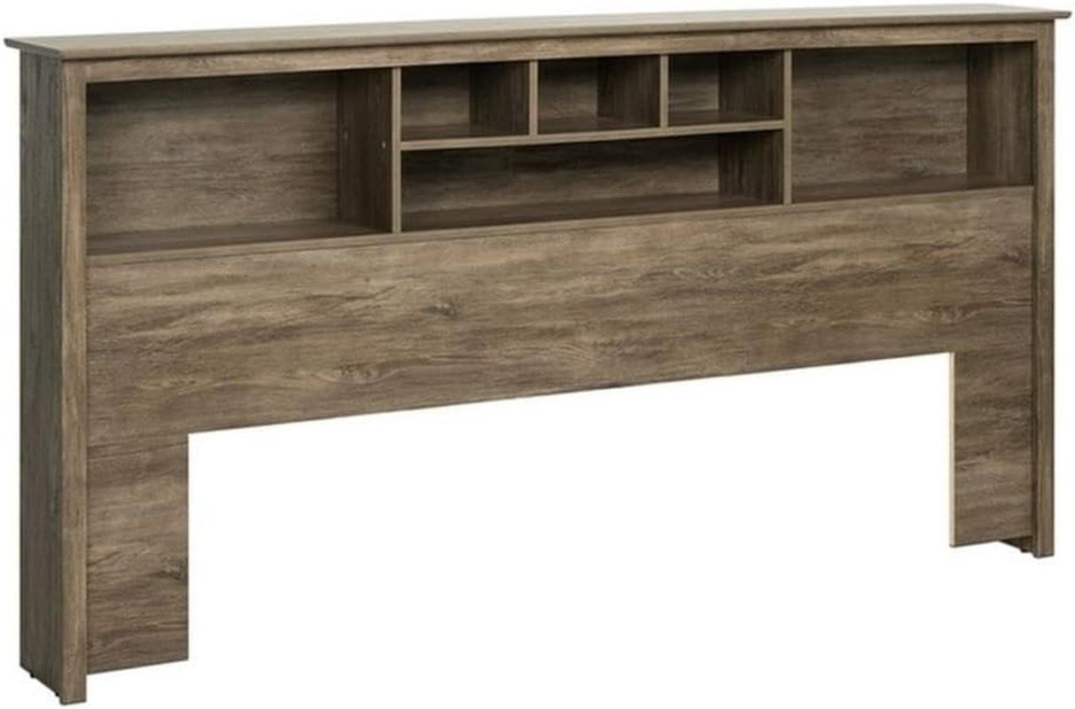 Farmhouse King Bookcase Headboard with Six Storage Compartments