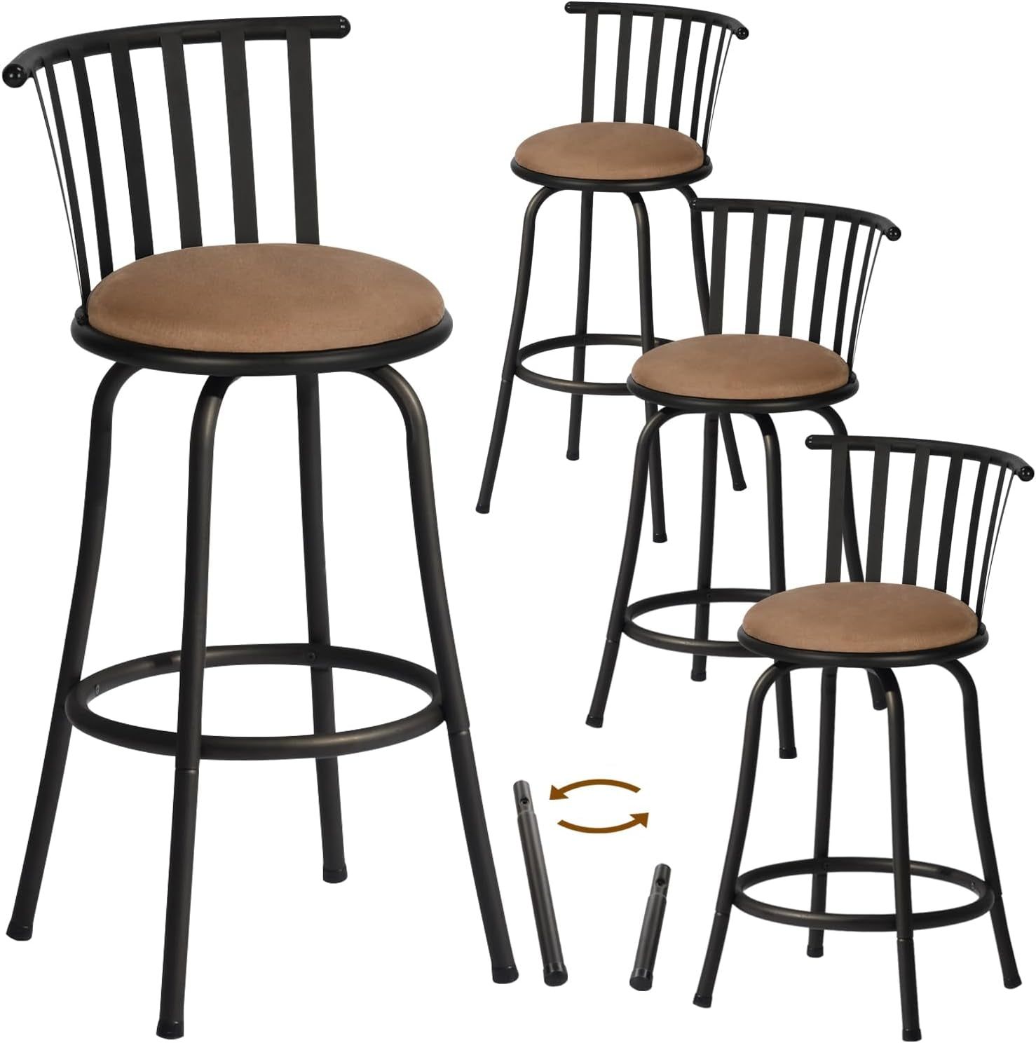 Adjustable Country Style Barstools Set of Four