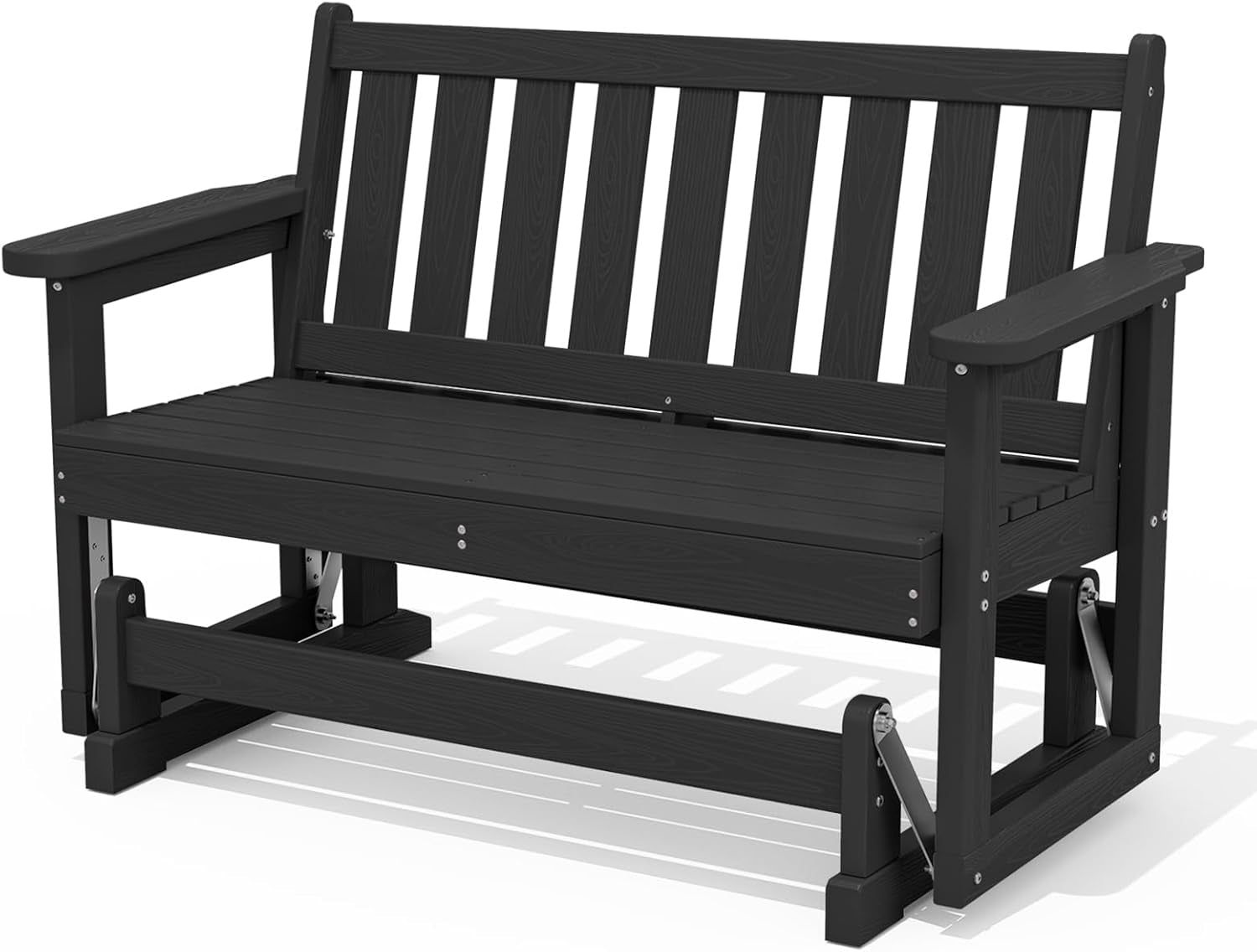 Two Person Outdoor Glider Bench Weather Resistant Comfortable