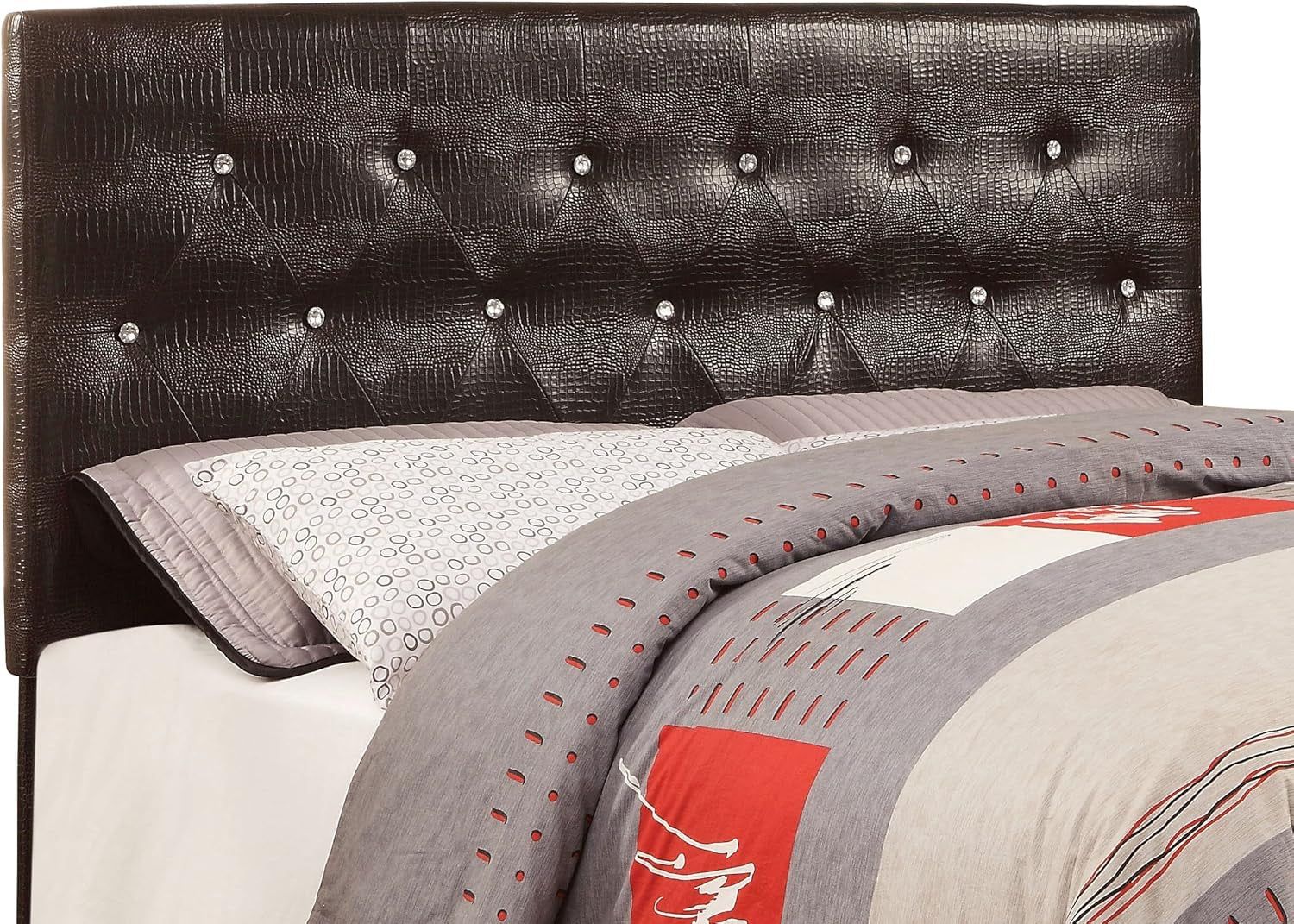 Adjustable Faux Crocodile Skin Headboard For Full Queen