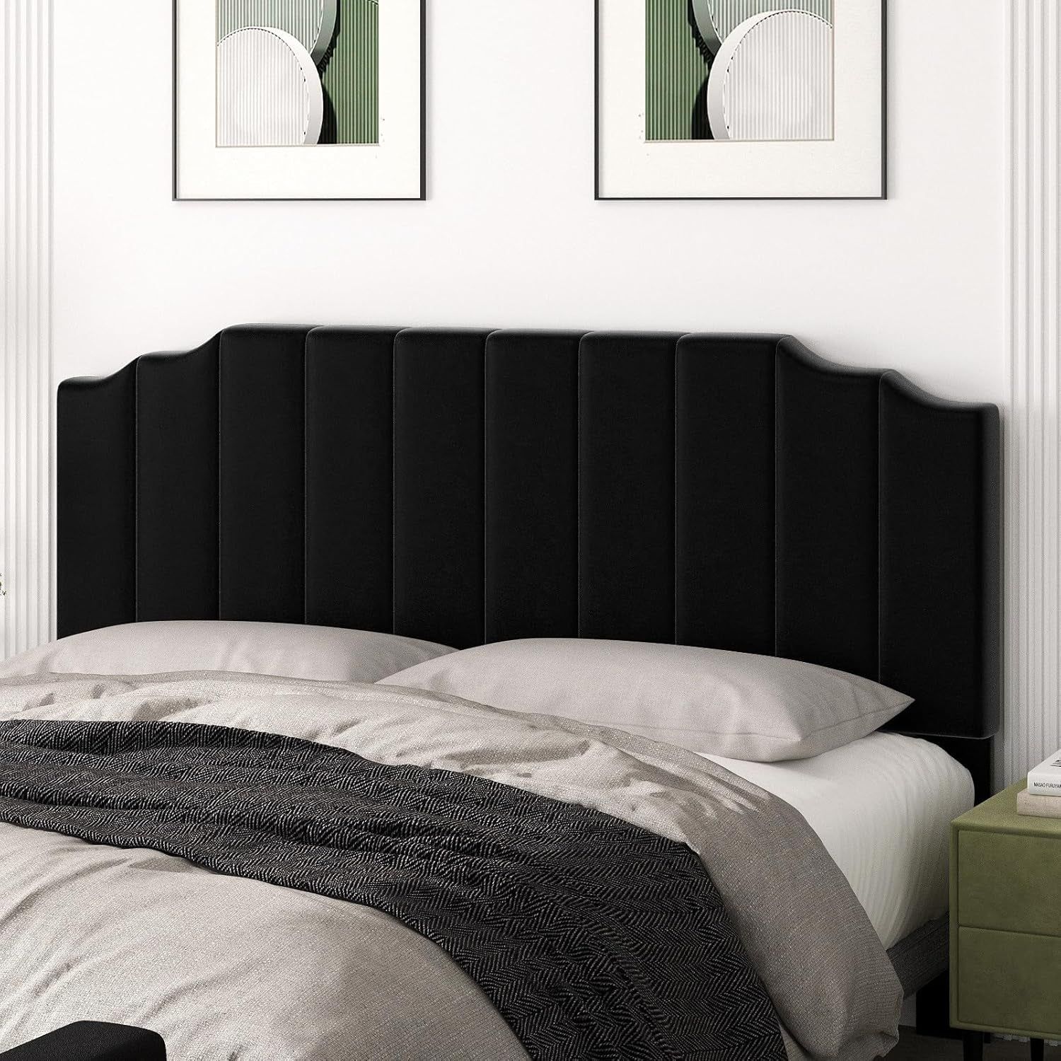 Velvet King Size Wall Mounted Headboard for Adjustable Beds