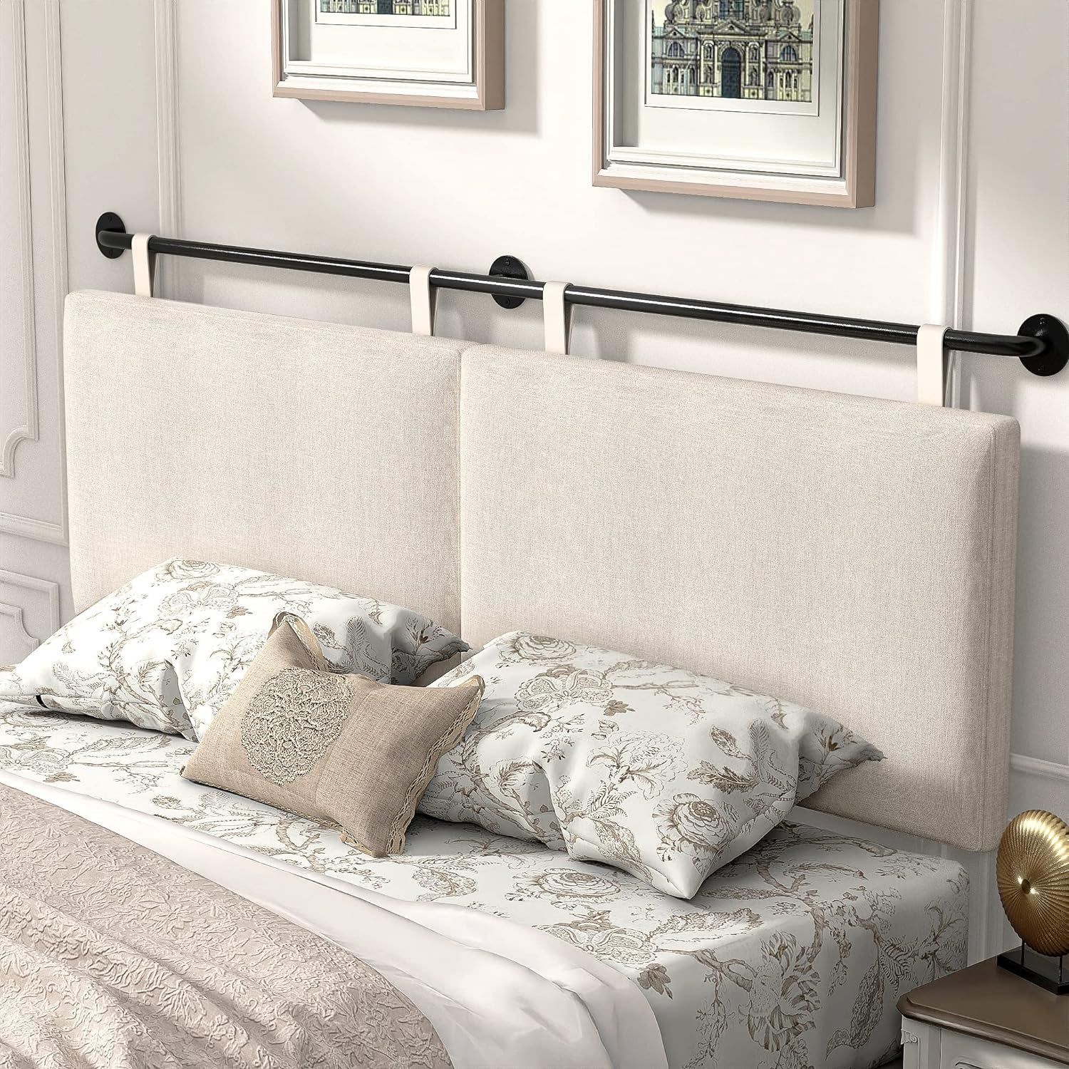 Adjustable Wall Mounted Queen Size Headboard with Tufting
