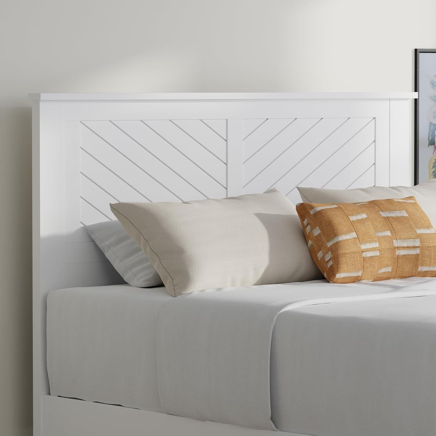 Modern Farmhouse Full Headboard with Chevron Design