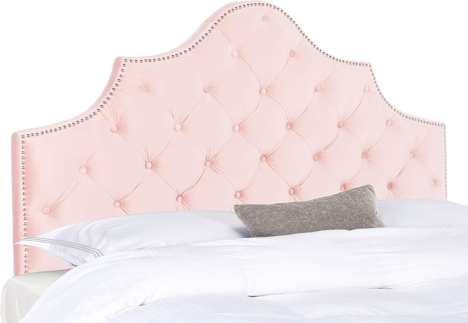 Blush Pink Velvet Tufted Headboard for Stylish Bedrooms