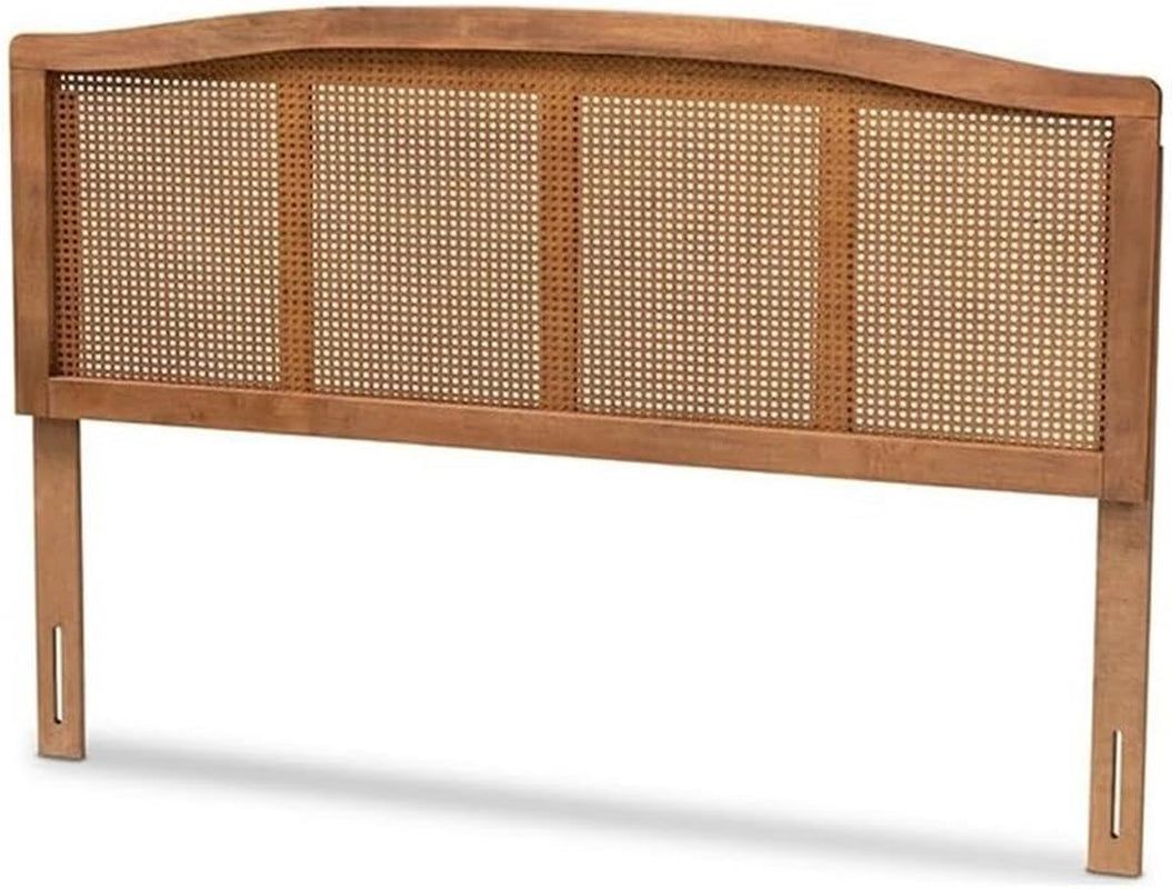 Modern Wood Full Size Headboard with Woven Detailing