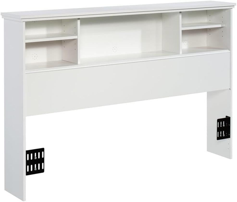 Transitional Engineered Wood Headboard with Adjustable Shelves