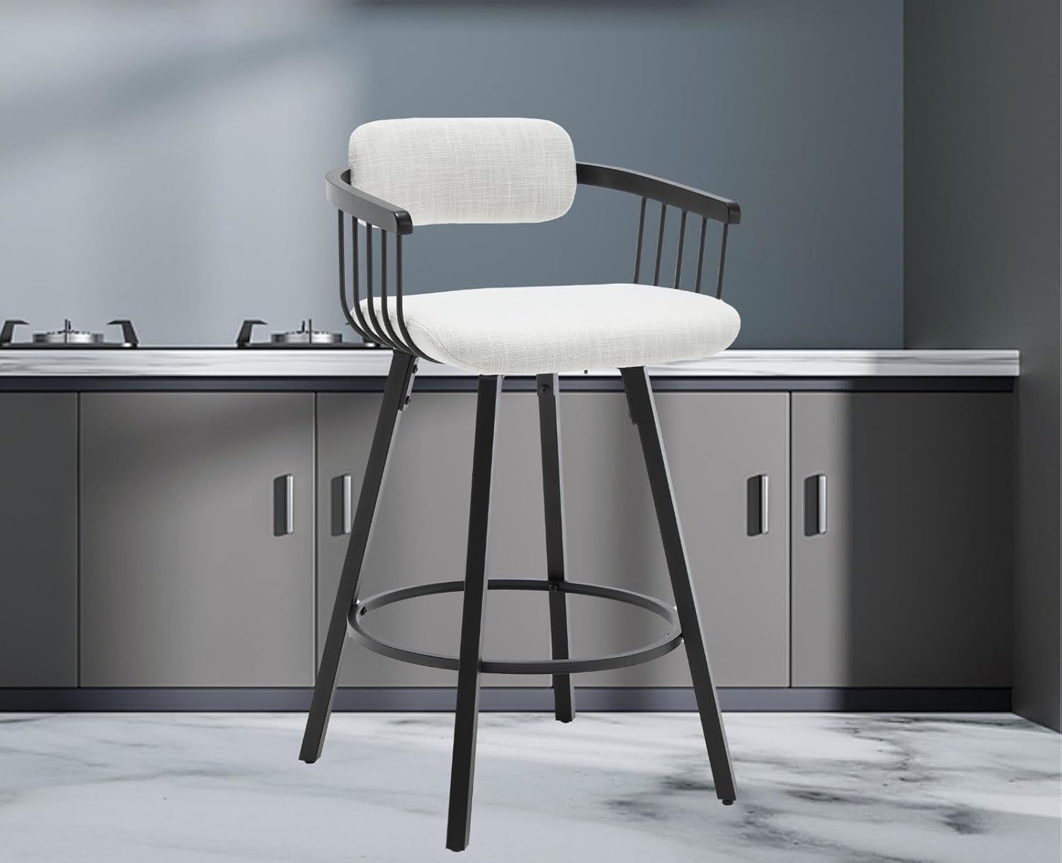 Modern Swivel Counter Height Bar Stools With Back