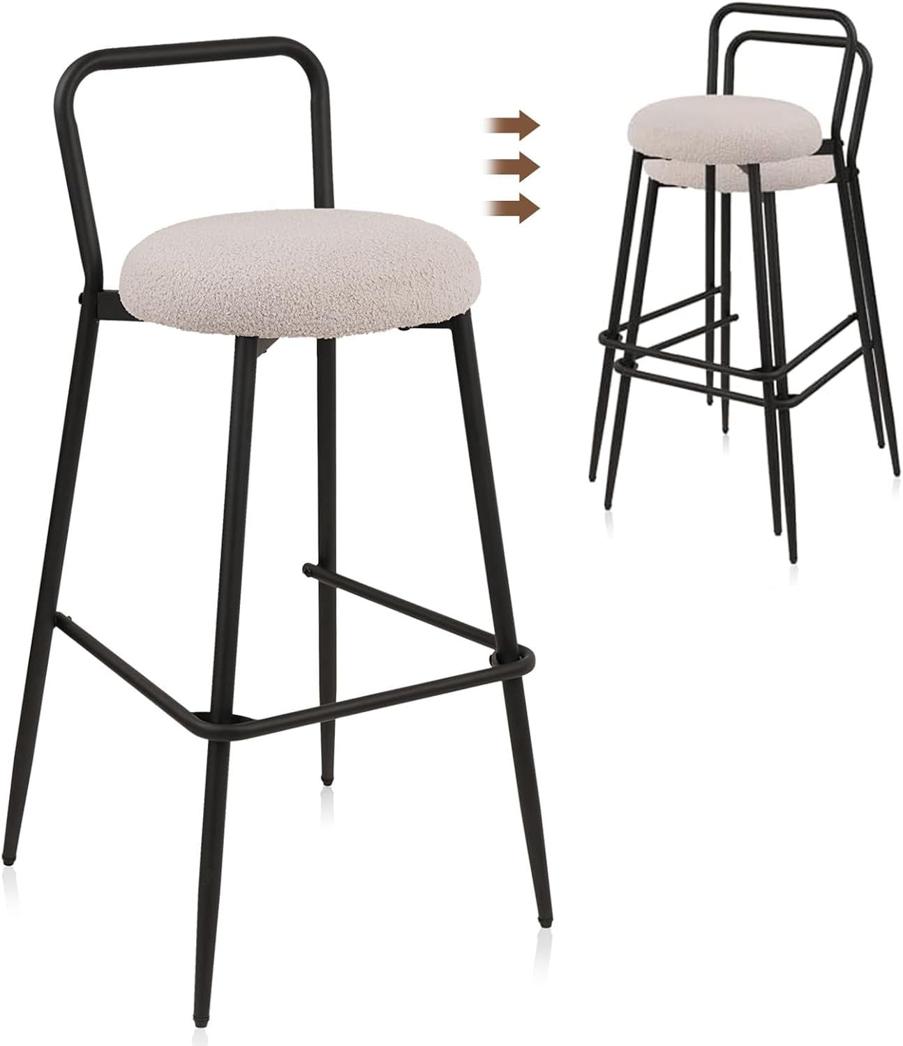 Stackable Bar Stool Set of Three for Kitchen