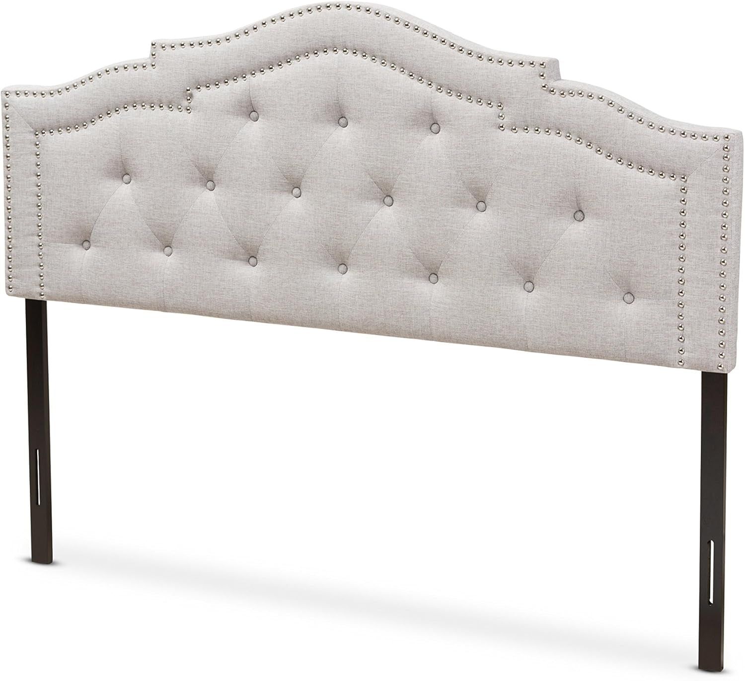 Modern Greyish Beige Upholstered Queen Size Headboard