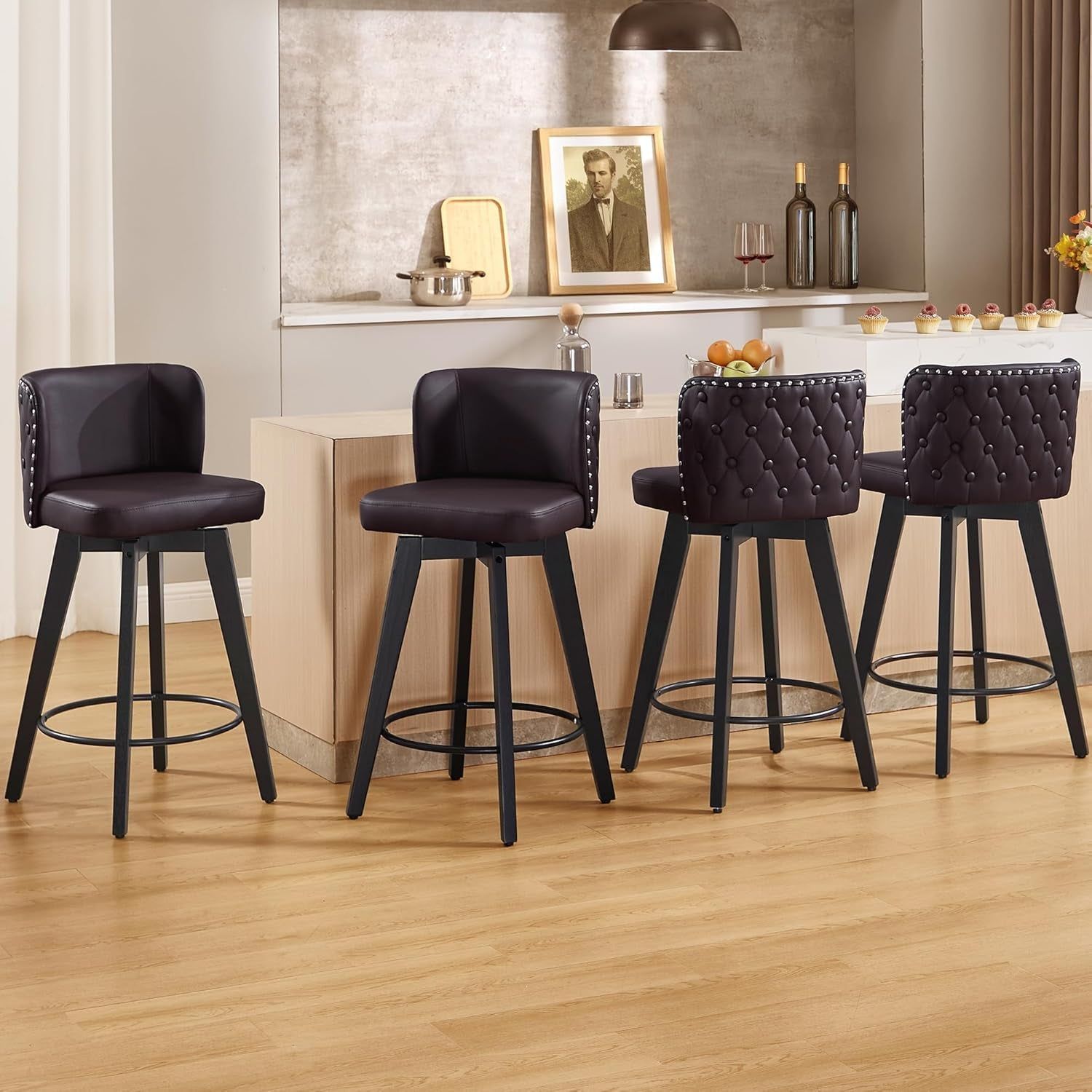 Modern 27.5 Inch Swivel Bar Stools Set of Four
