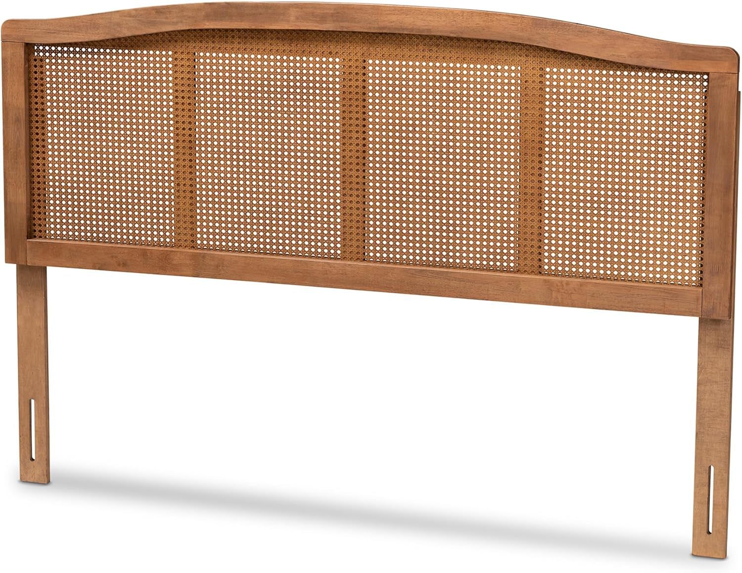 Mid-Century Modern Synthetic Rattan Full Size Headboard