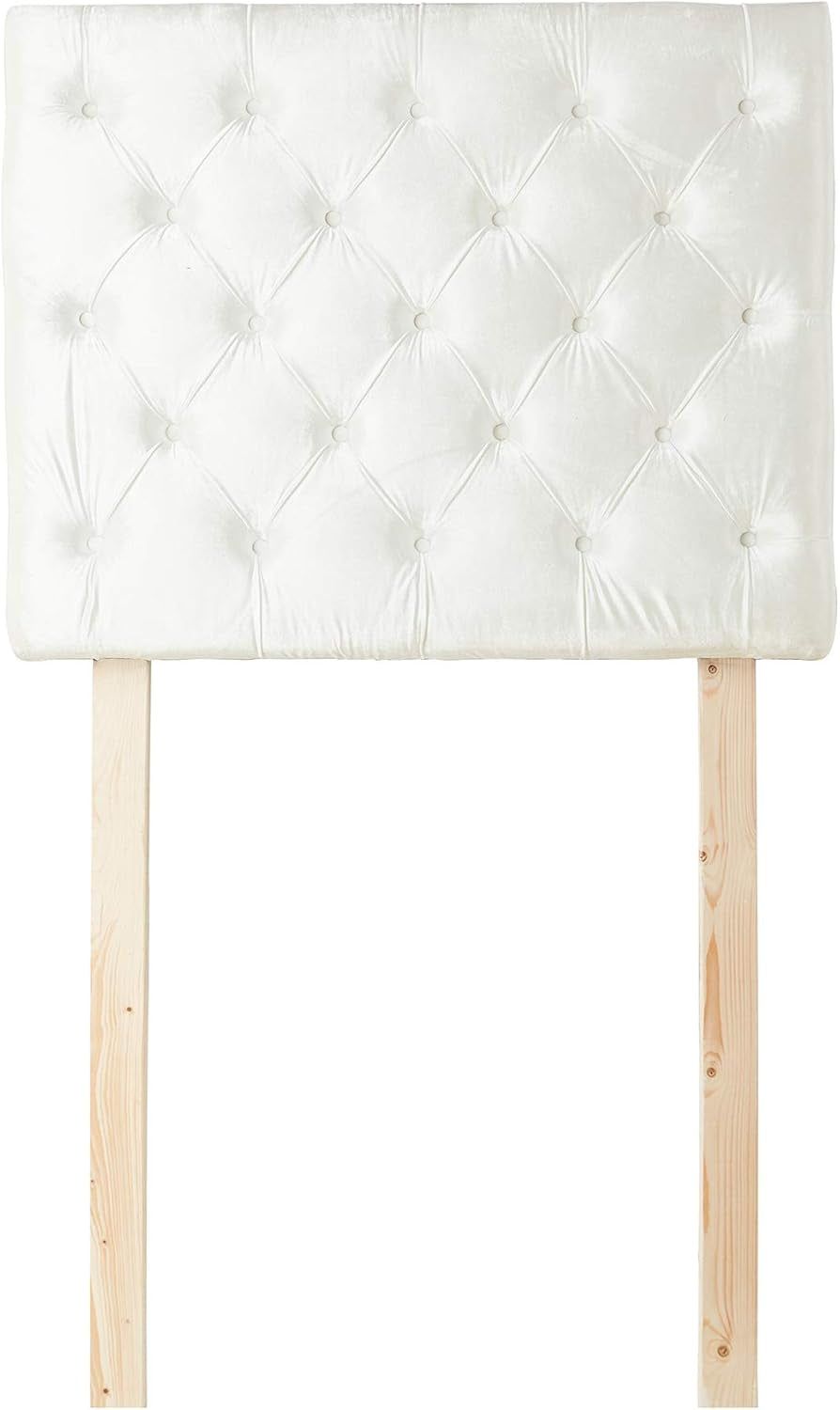 Tufted Velvet Plush Headboard with Adjustable Support Legs