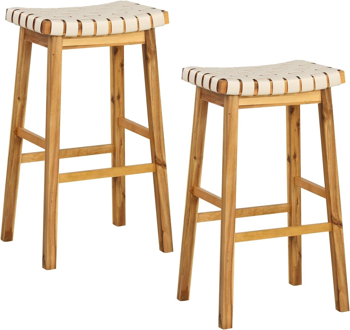 Woven Bar Stools Set of Two for Kitchen