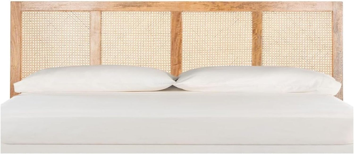 Natural Cane King Headboard with Sturdy Mango Wood