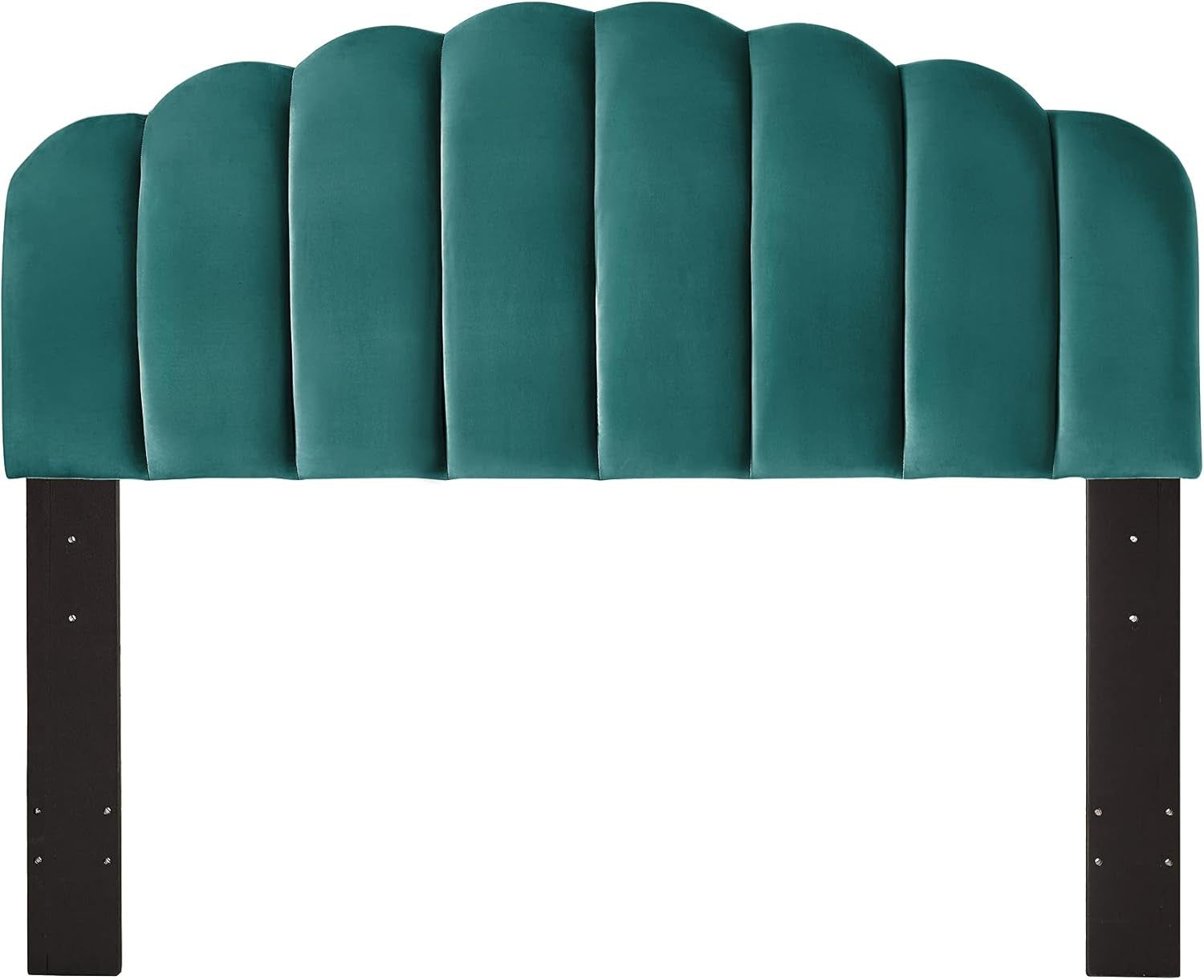 Tufted Velvet Upholstered Headboard Adjustable Height Teal