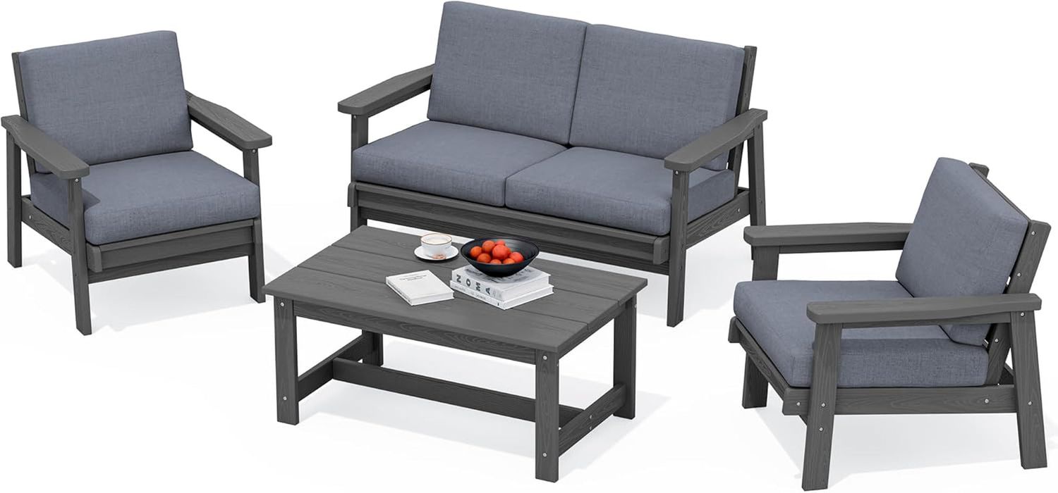 4 Piece All Weather Outdoor Sofa Sectional Set