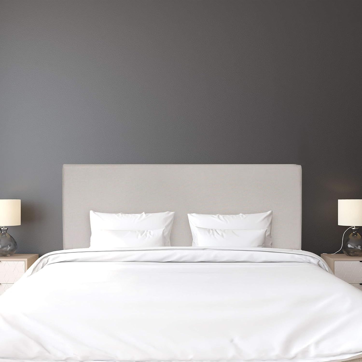 Stylish King Size Headboard in Fog Color Design