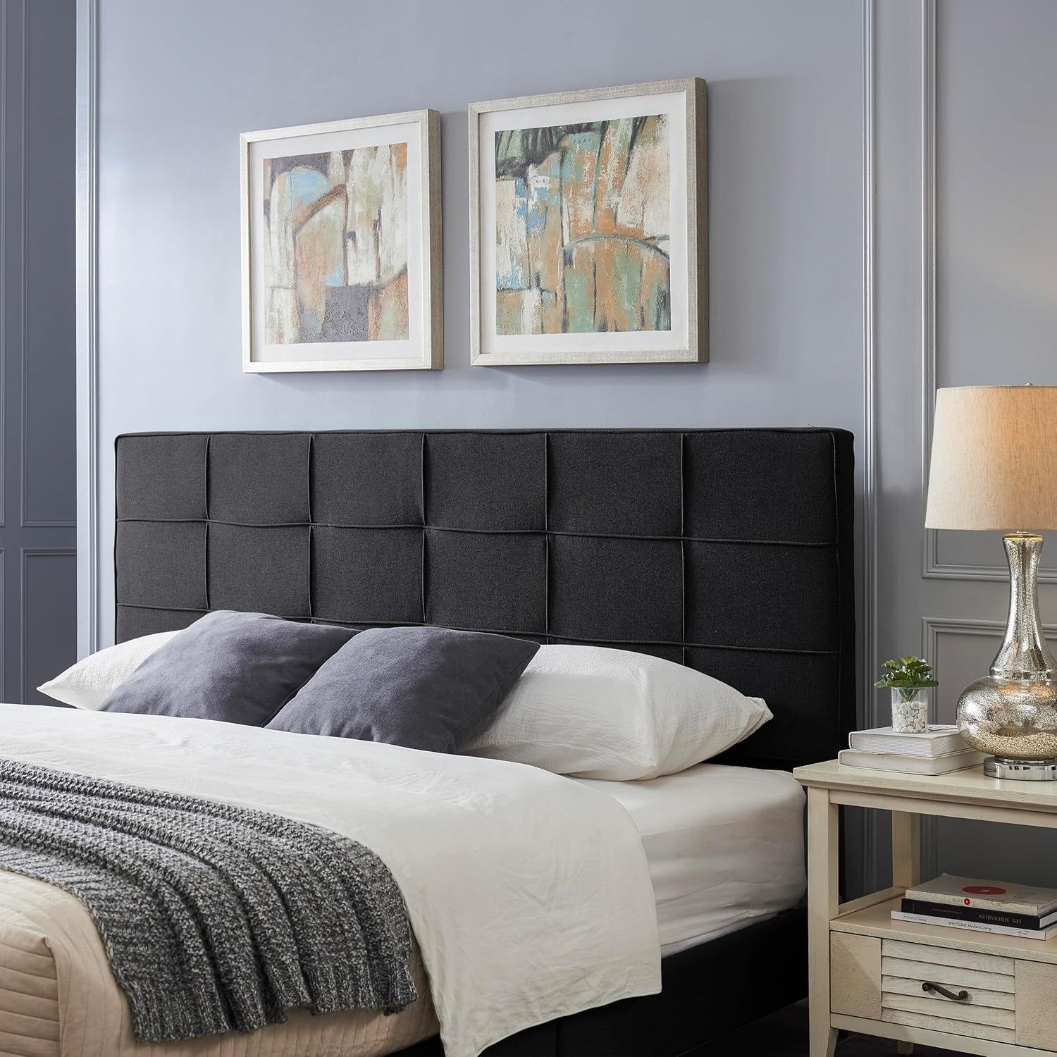 King Size Upholstered Headboard with Adjustable Modern Design