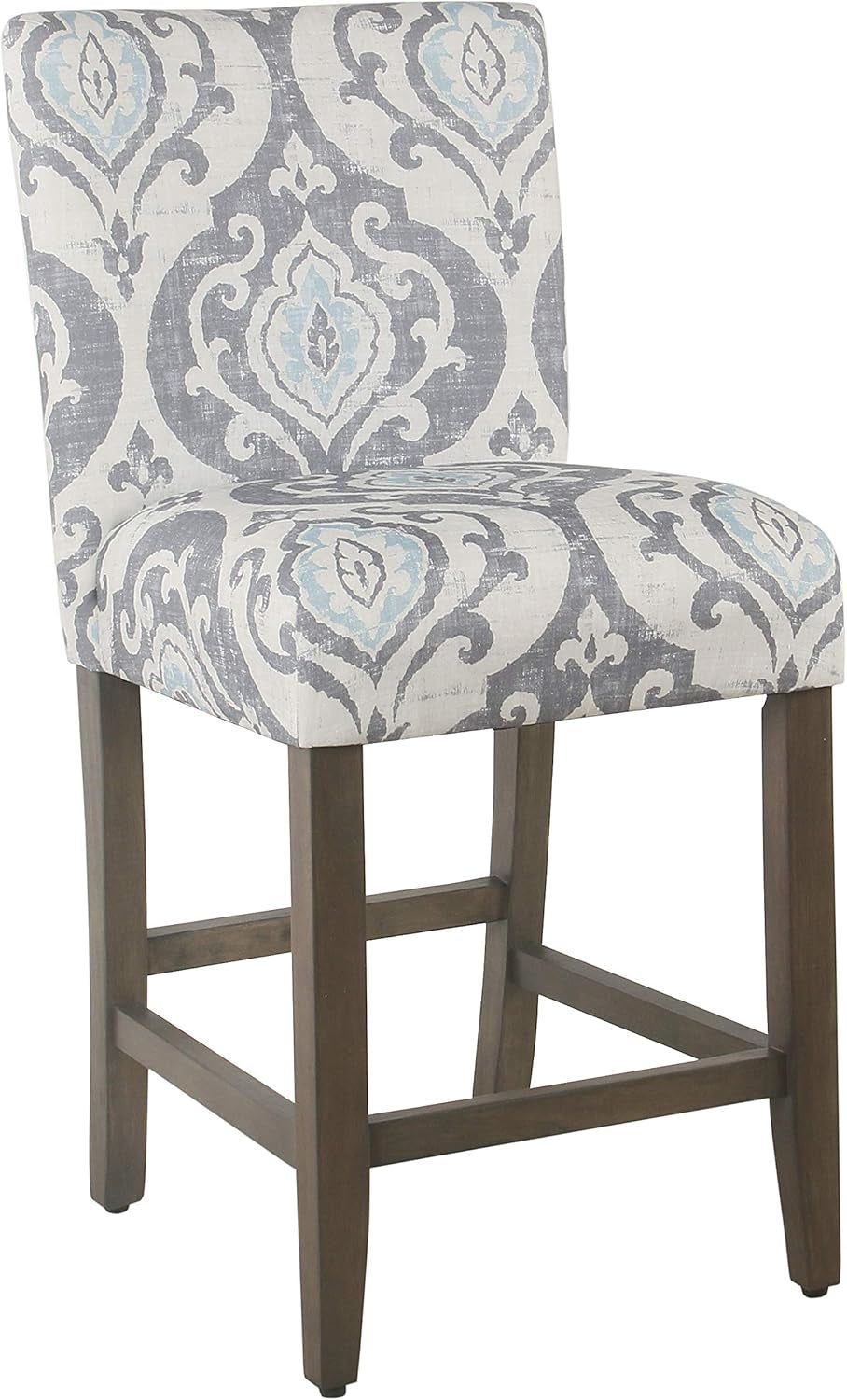 Upholstered 24 Inch Counter Height Barstool in Blue