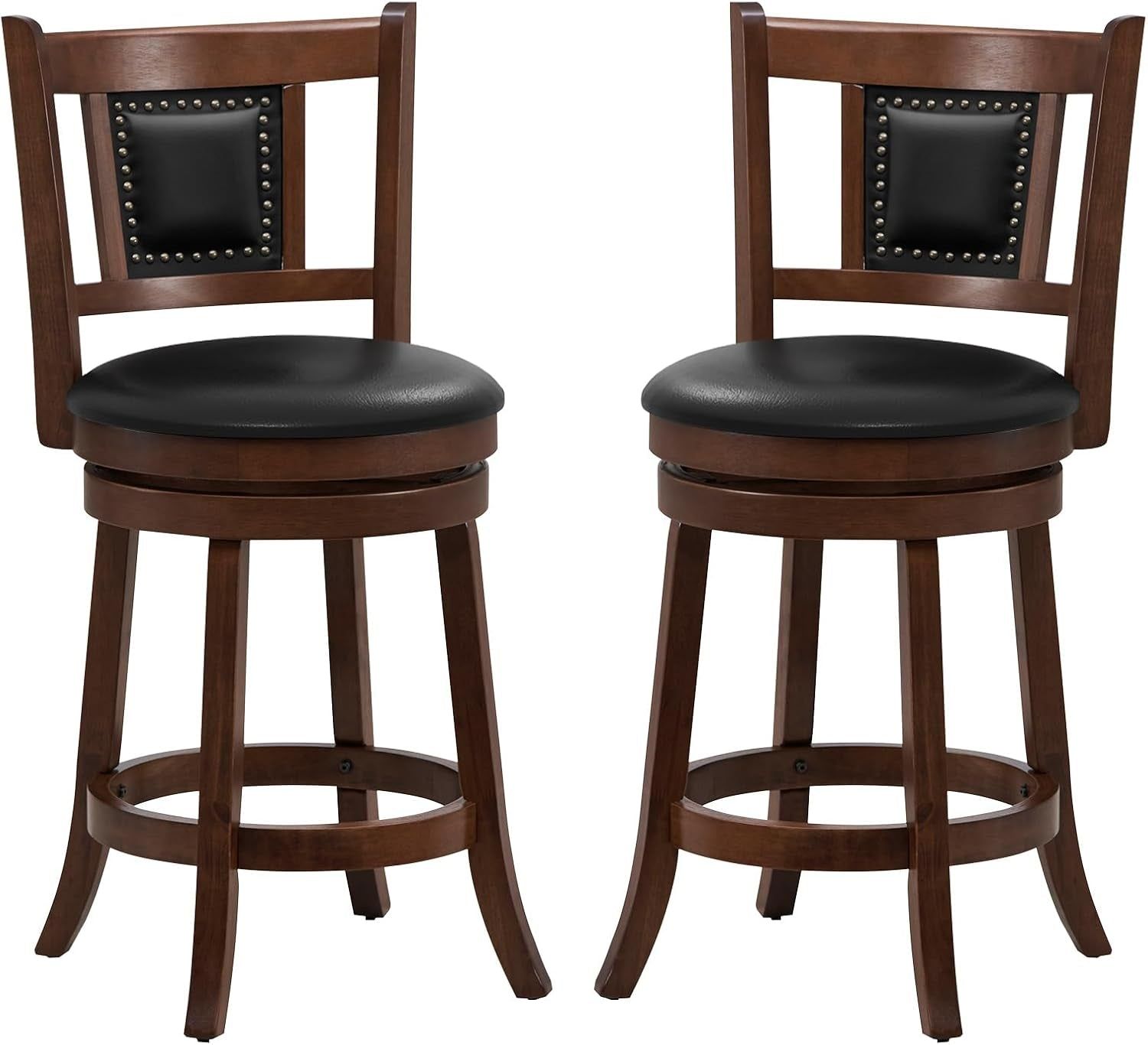 Ergonomic Swivel Bar Stools Set of Two