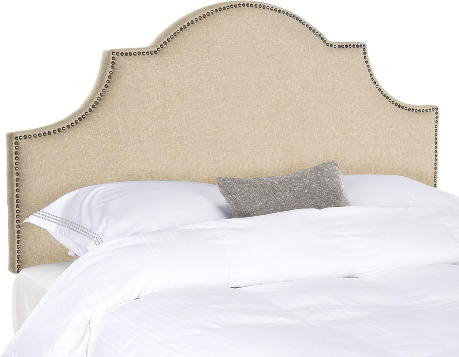 Arched King Sized Headboard with Hemp Upholstery Design