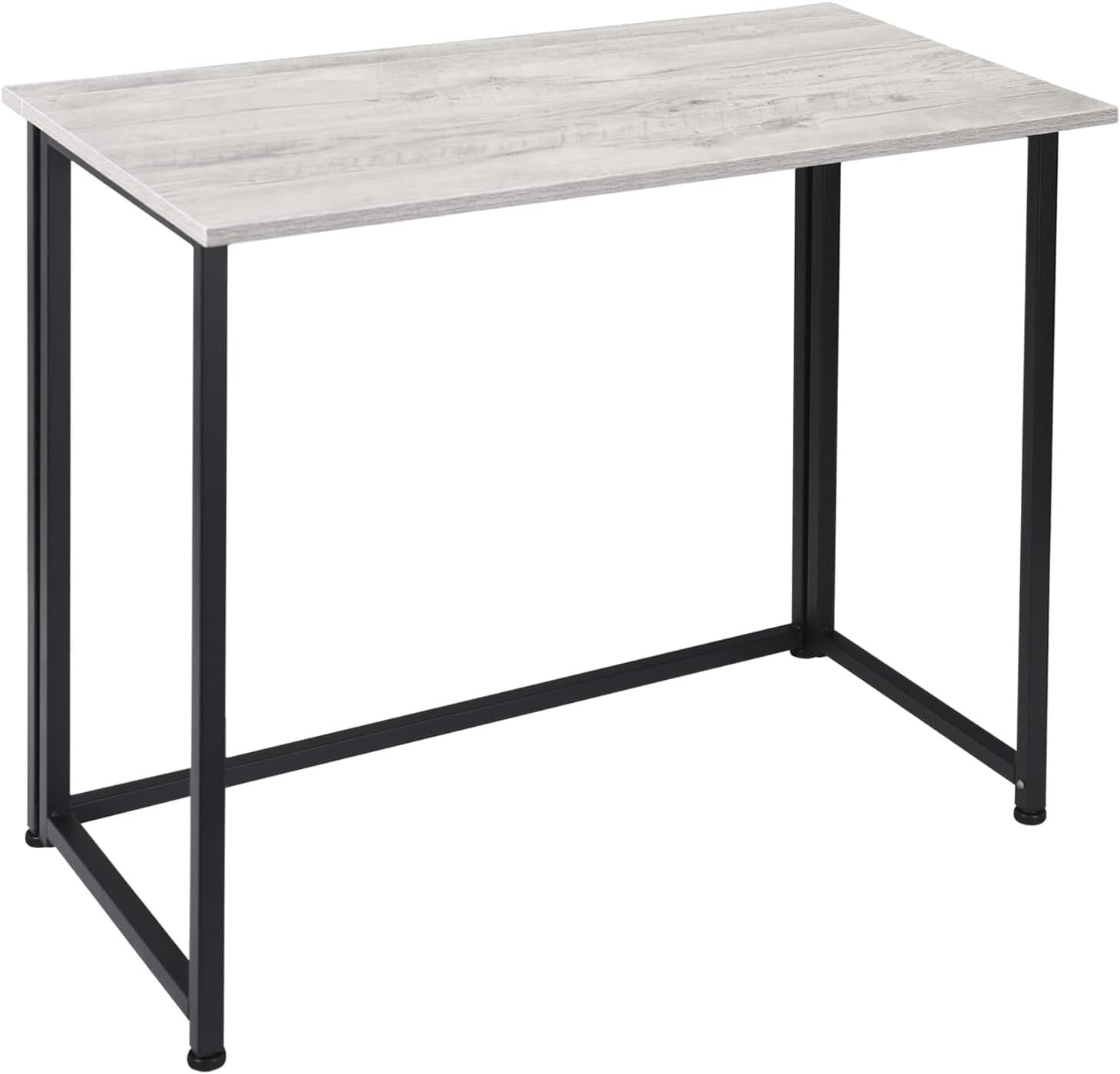 Folding Computer Desk for Small Spaces, Space-Saving Home Office Desk, Foldable Laptop Table, Writing Desk, Compact Study Reading Table (Black/Greige)