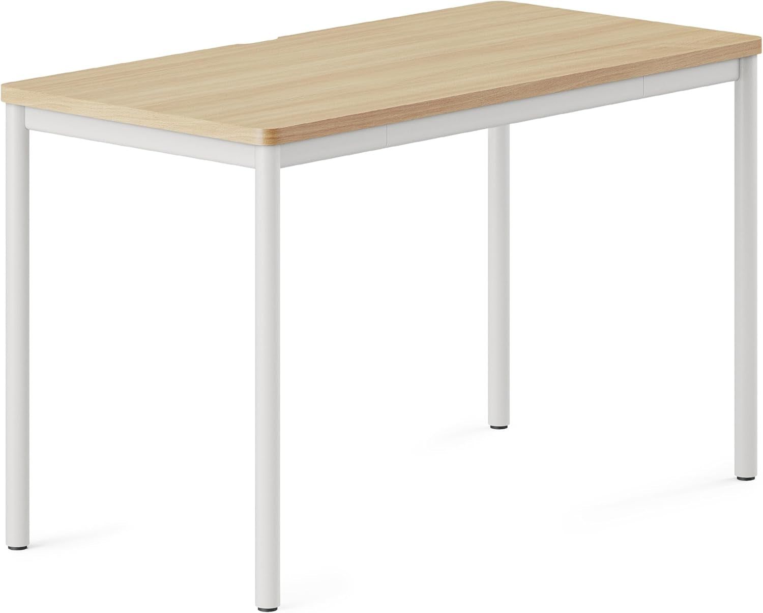 Functional Home Office Desk with Rounded Corners and Cable Notch
