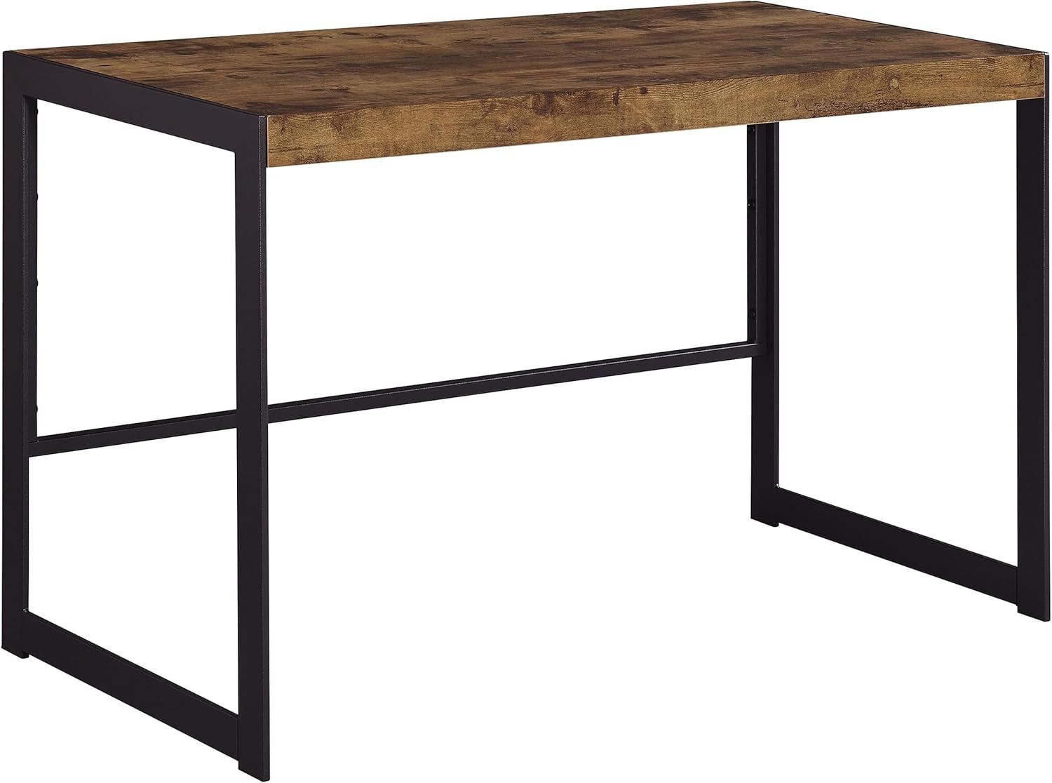 Rustic Nutmeg Writing Desk with Farmhouse Style Design