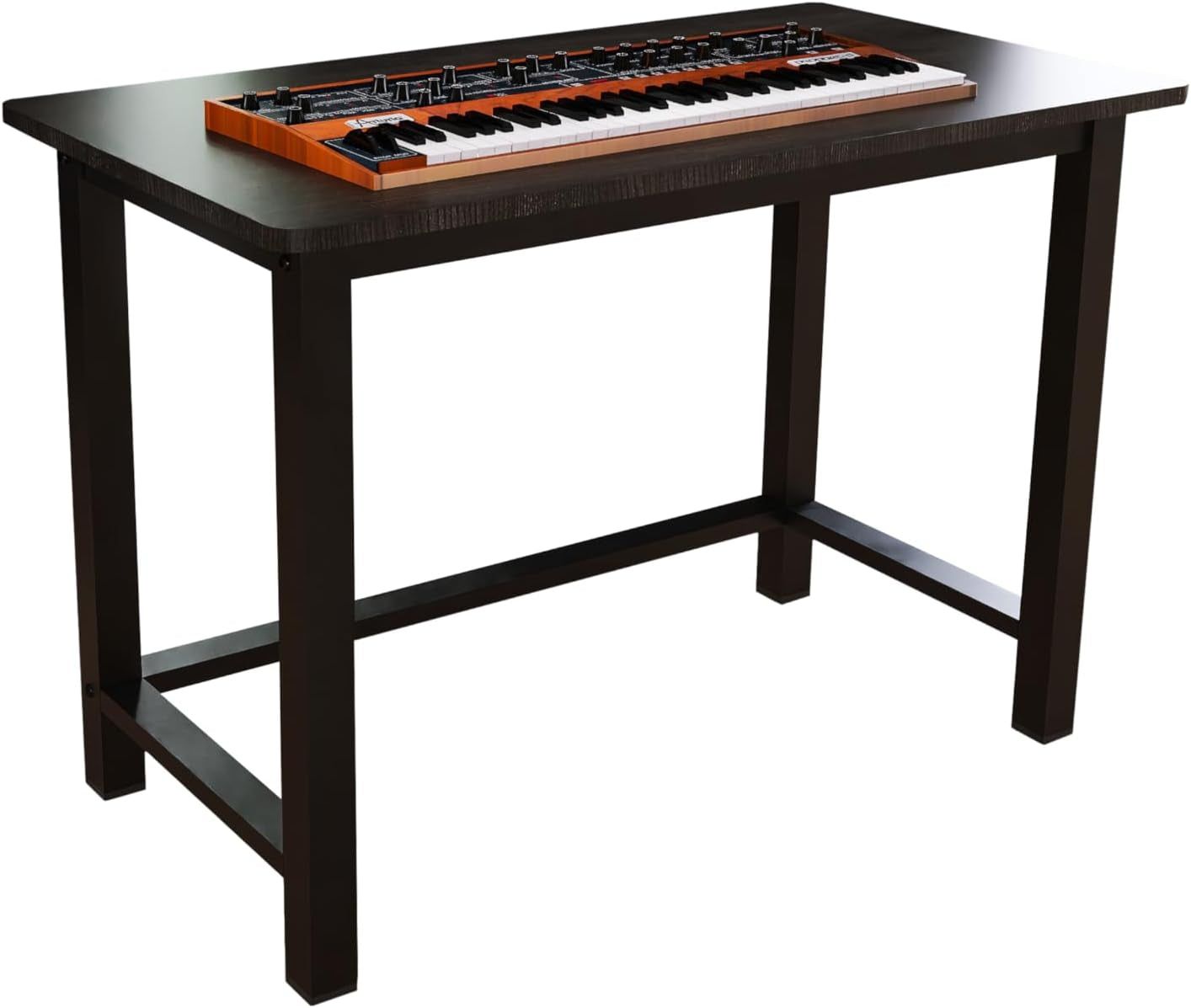 43&#39;&#39; Home Office Desk Modern Computer Desk 43.3X 23.6X29.5 Inches PC Table with Thicken Frame Industrial Style Sturdy Metal Frame Furniture for Writing Gaming Black+Black