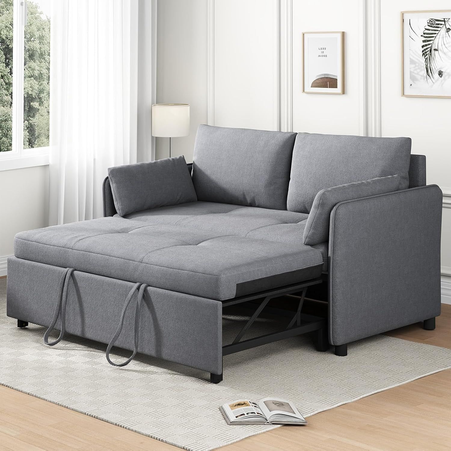Convertible Sleeper Sofa Bed With Adjustable Backrest
