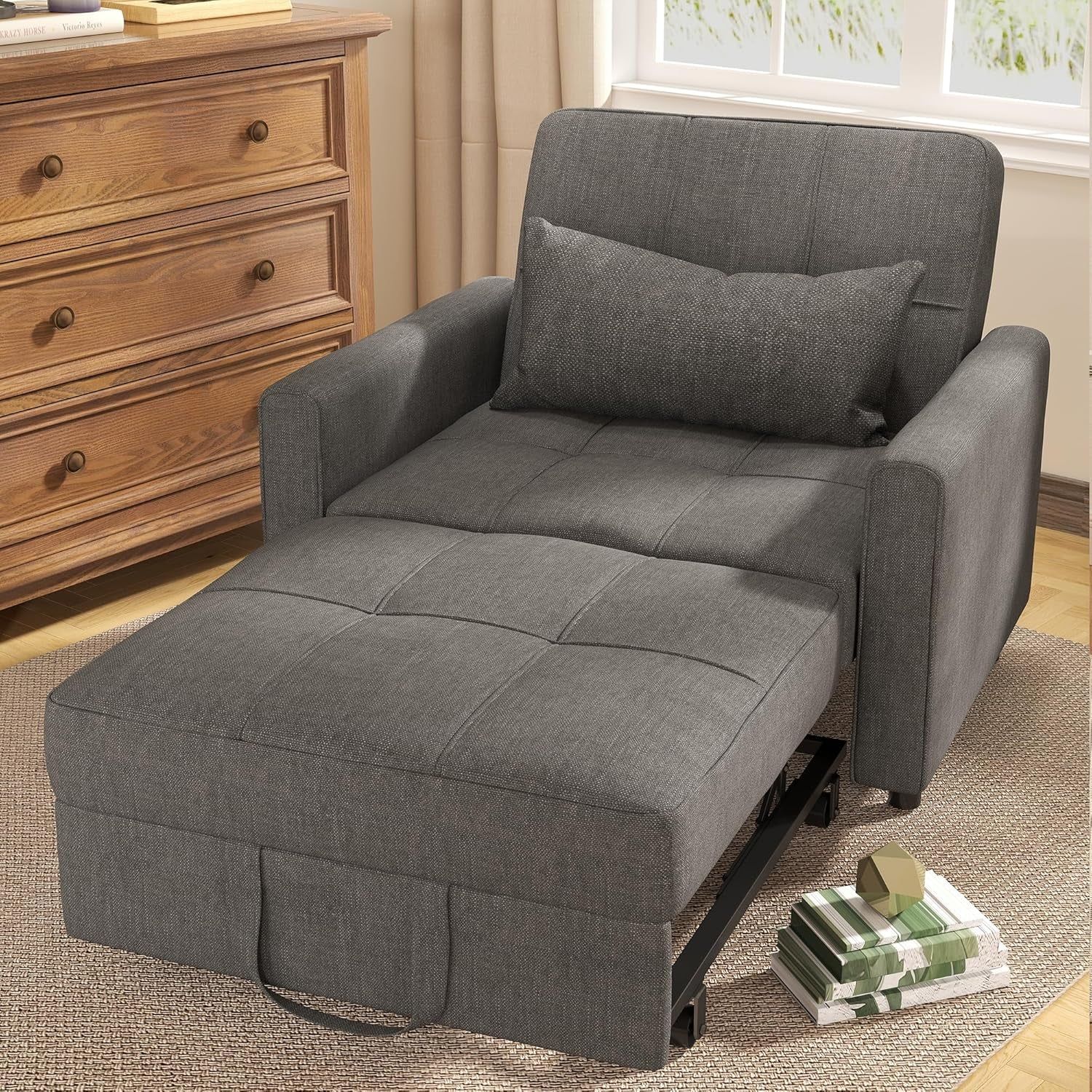 Convertible Sofa Bed Chair with Adjustable Backrest Design