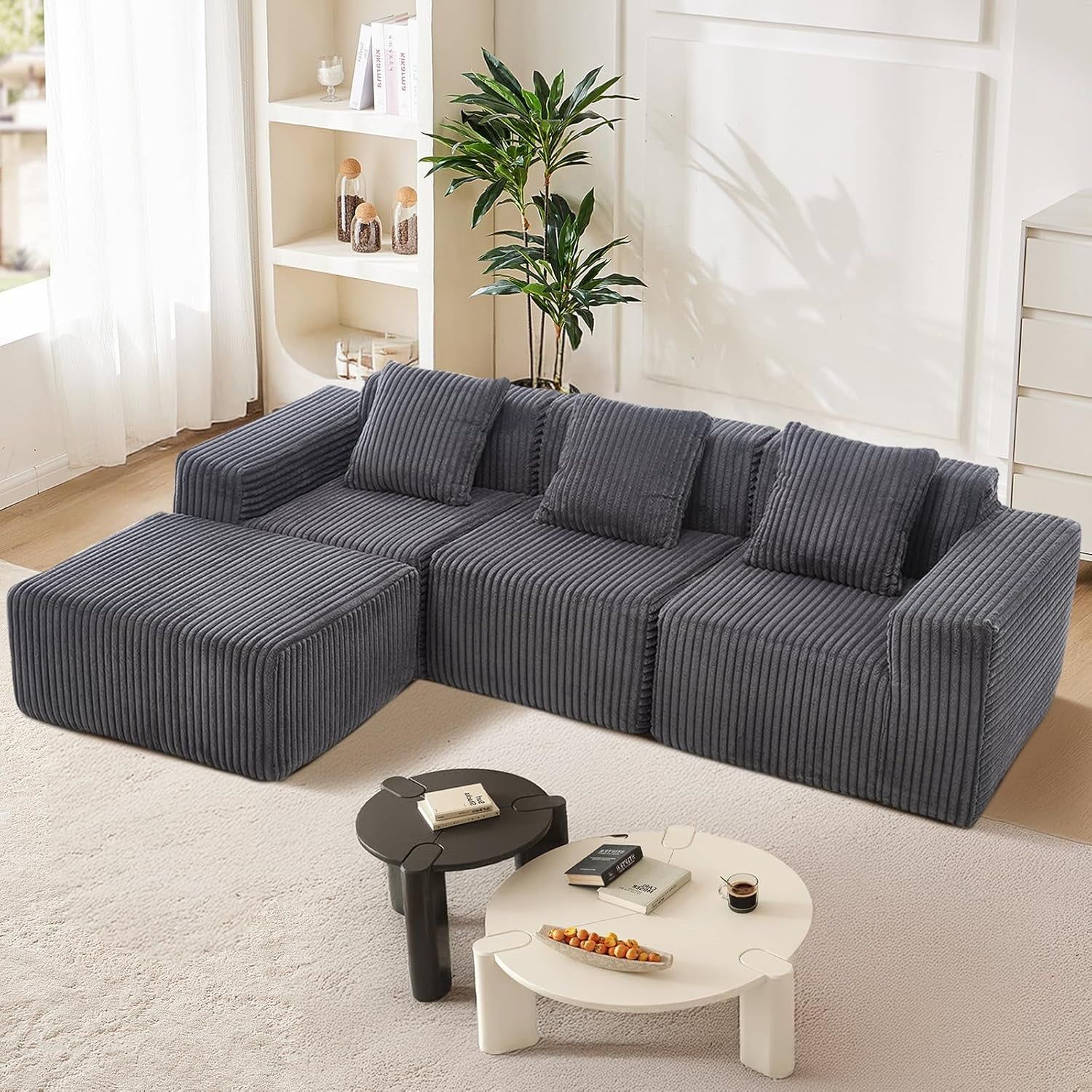 Comfy L Shaped Modular Memory Foam Sectional Sofa