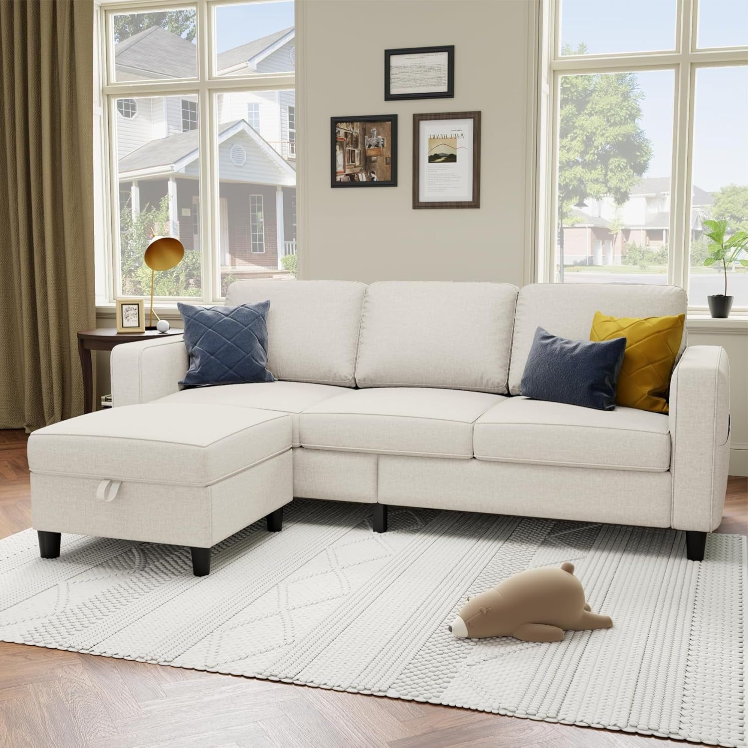 Beige Sectional Sofa for Small Spaces Comfortable and Versatile