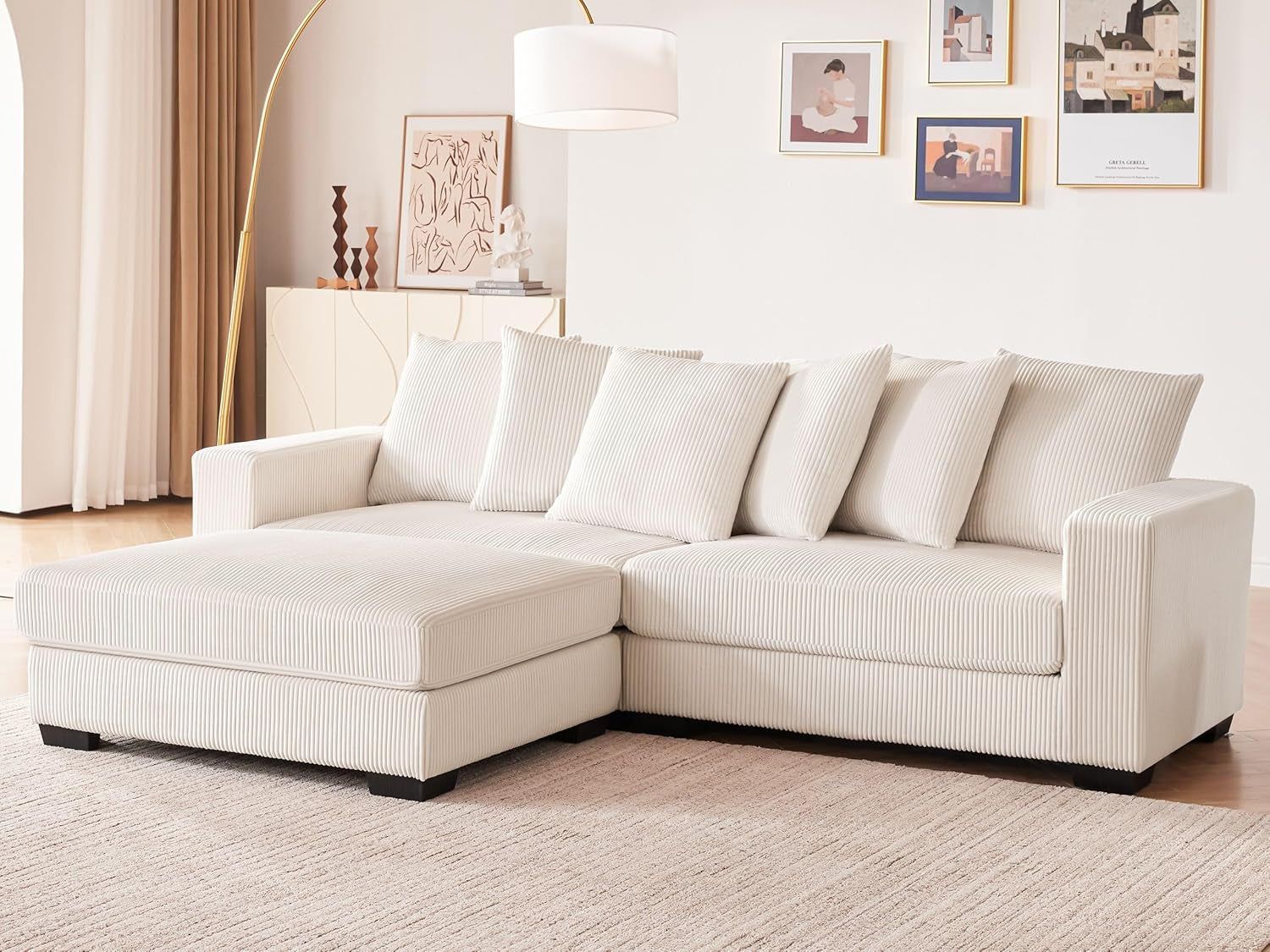 Spacious L Shaped Modular Sectional Sofa for Comfort