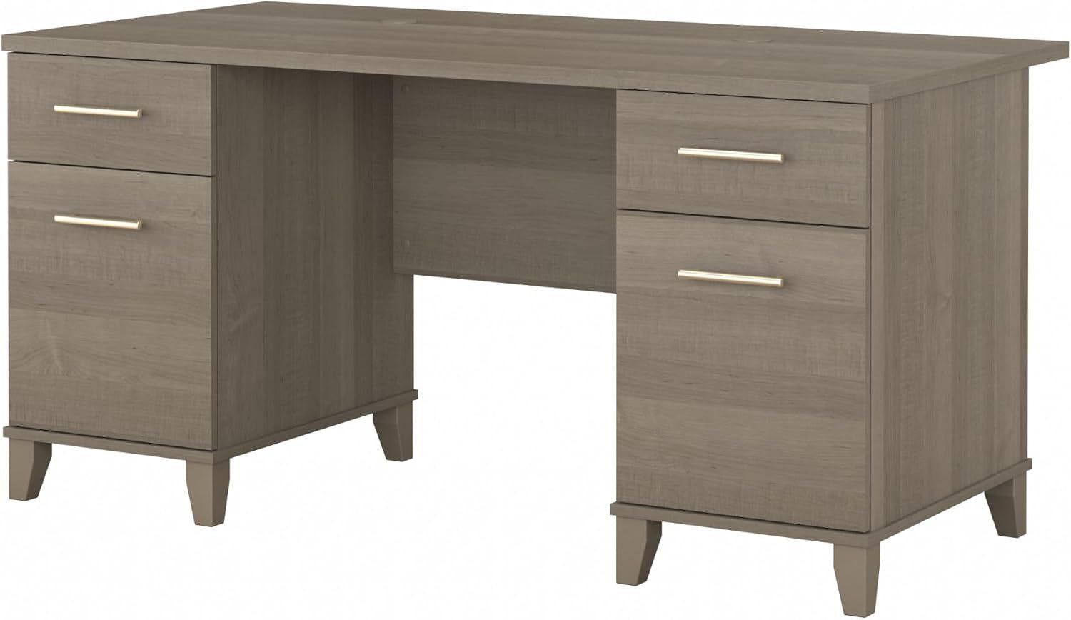 Durable 60W Office Desk with Drawers in Gray