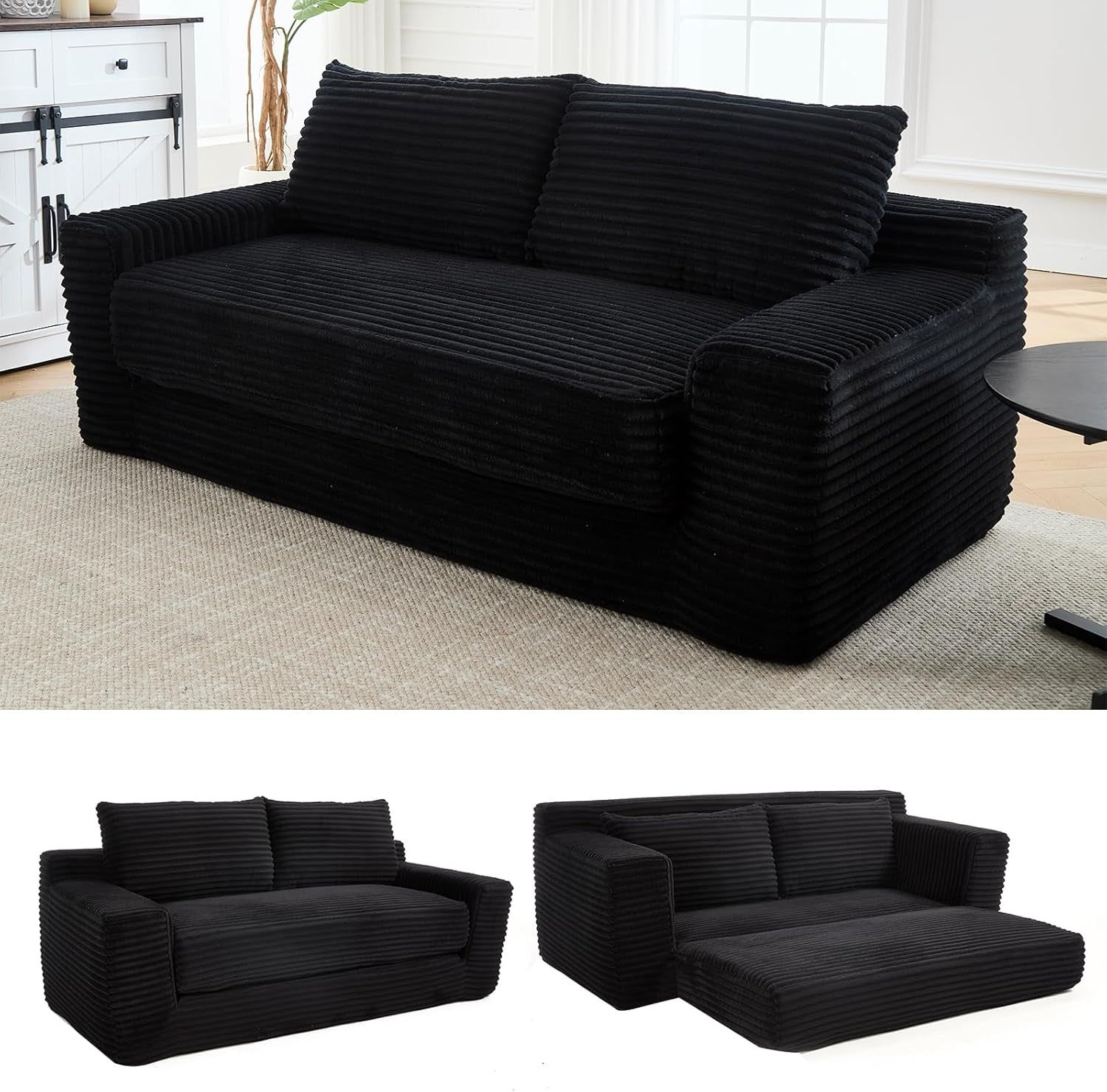 Convertible Loveseat Sofa Bed with Memory Foam Comfort