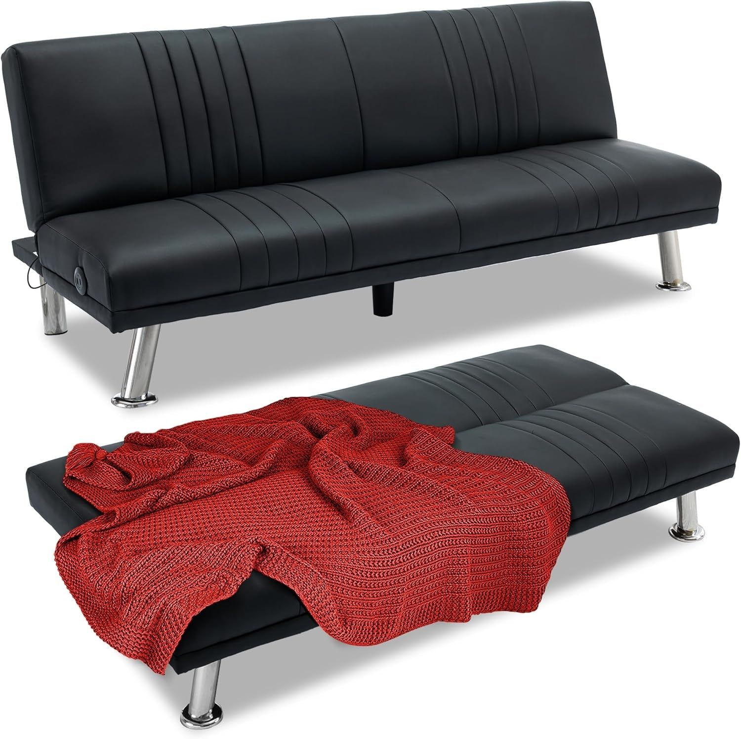 Modern Convertible Sofa Bed with USB Charging Port