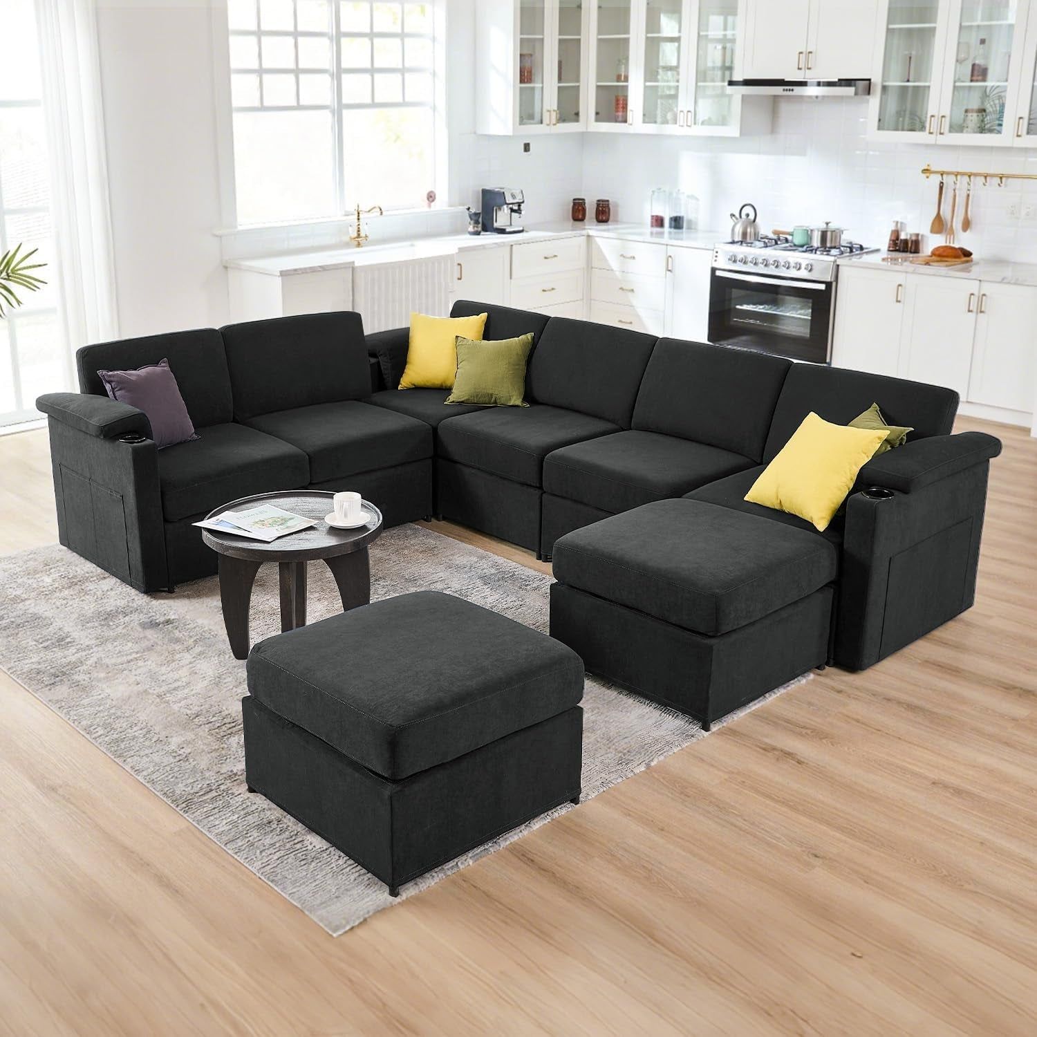 Modular Sectional Sofa Couch With Convertible Sleeper Function