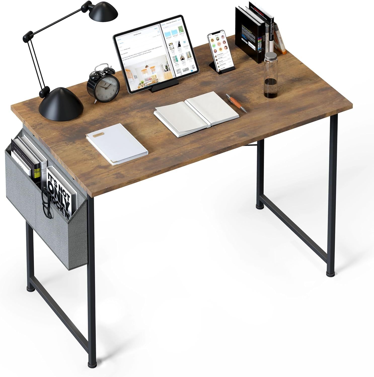 Small Space Writing Desk with Headphone Hooks, Modern Simple Design, Suitable for Study, Home Office and Living Room