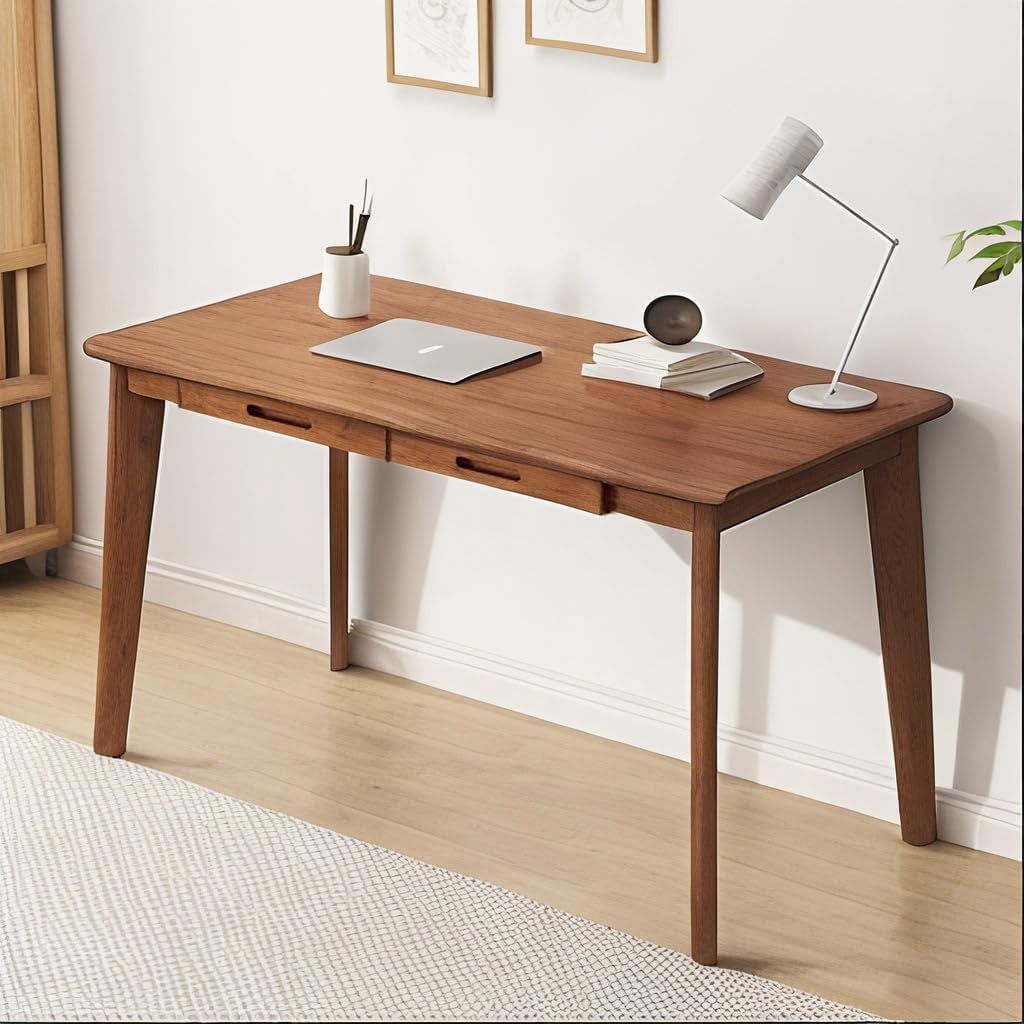Modern Writing Desk with Two Drawers for Home Office