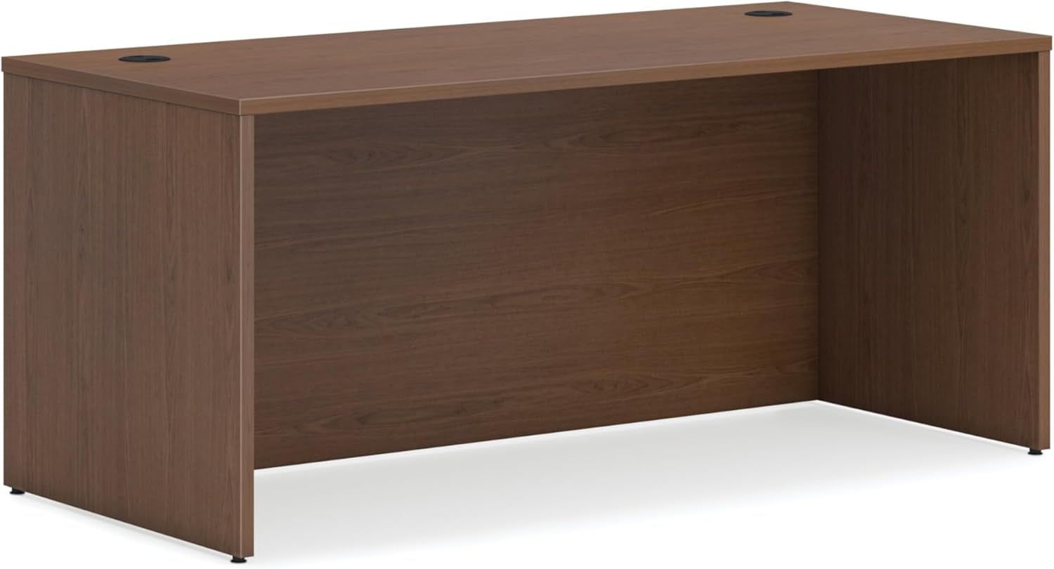 MOD Executive Desk 66-Inch Large Computer Desk Shell, Thick Wooden Laminate, Modern Table with Cord Management, 66&quot; W X 30&quot; D X 29&quot; H, Walnut