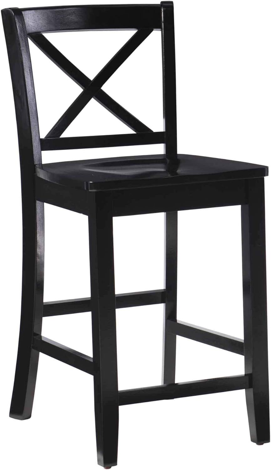 Home Dcor Black X Back Counter Stool, 16&quot; W X 17.91&quot; D X 37.01&quot; H