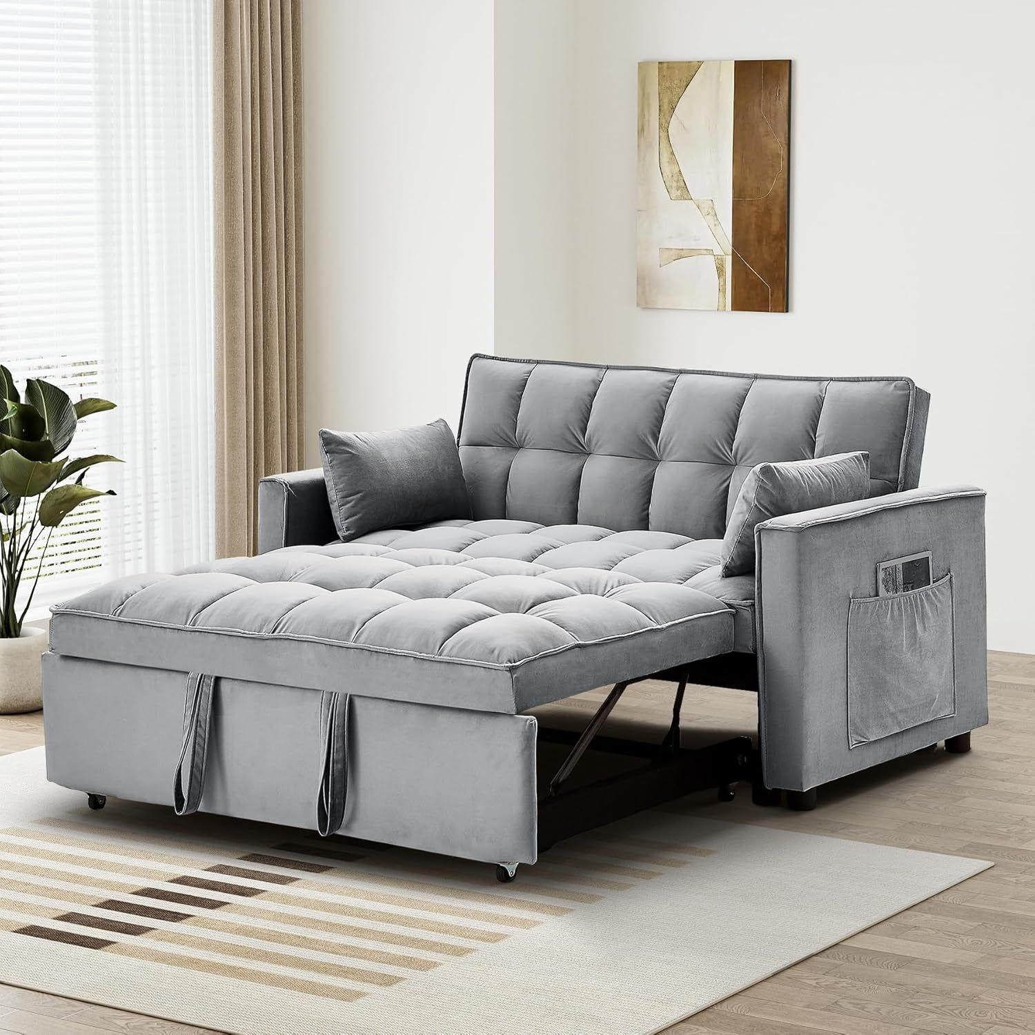 3 in 1 Convertible Sleeper Sofa Bed with Storage