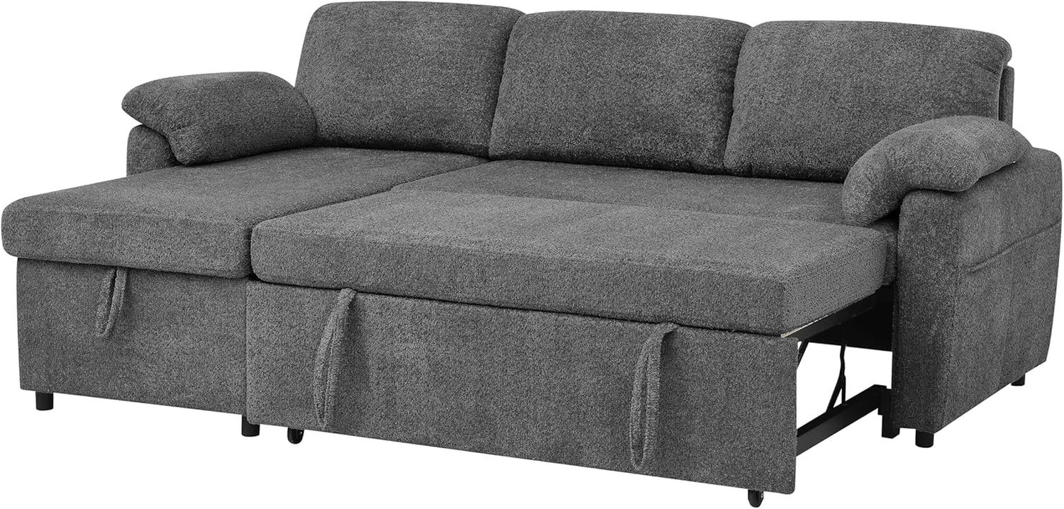 Reversible Sectional Sofa Bed With Storage Chaise