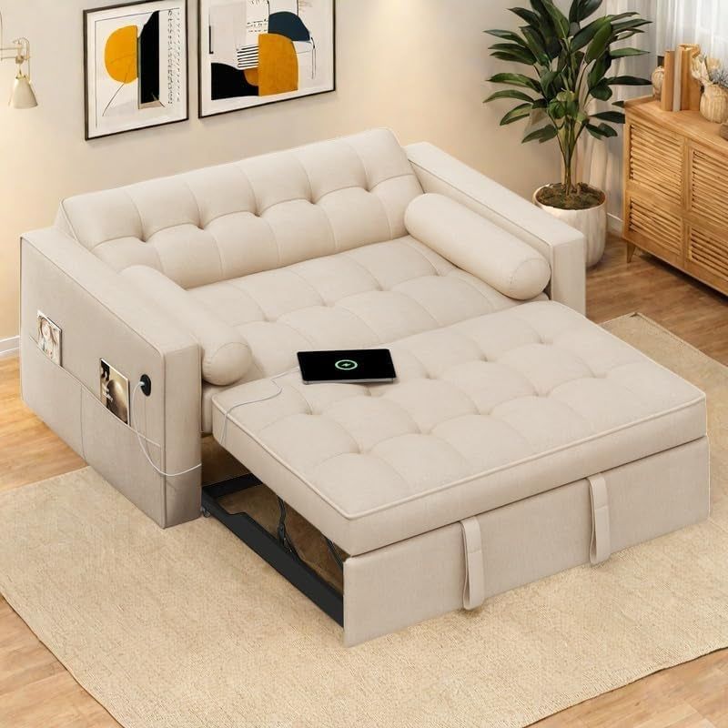 3 In 1 Convertible Sofa Bed with USB Ports