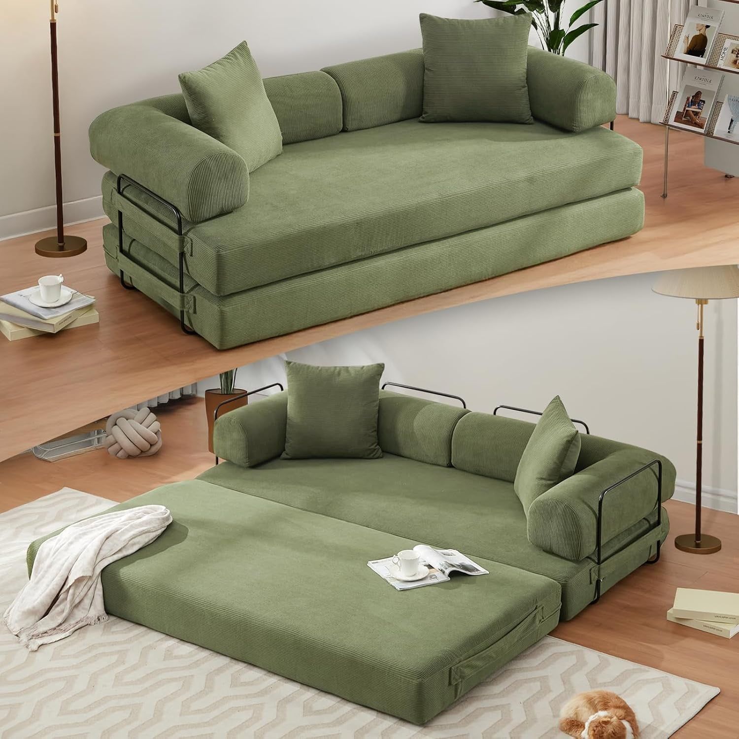 78.5 Inch Convertible Folding Sofa Bed with Versatility
