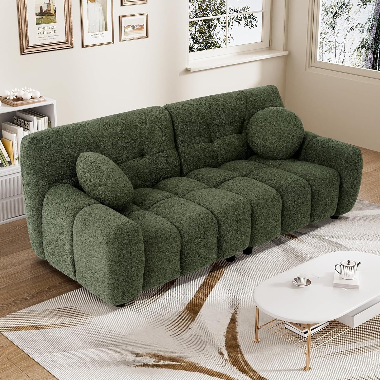 Comfy Oversized Boucle Cloud Sofa With Elegant Design