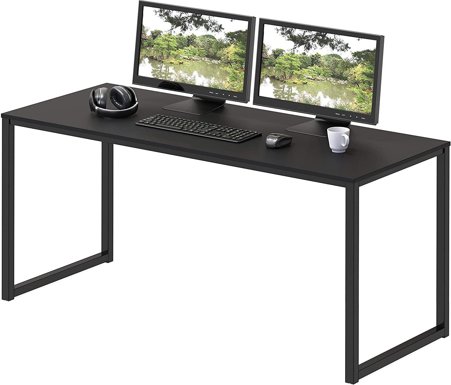 Modern 48 Inch Black Computer Desk for Home Office