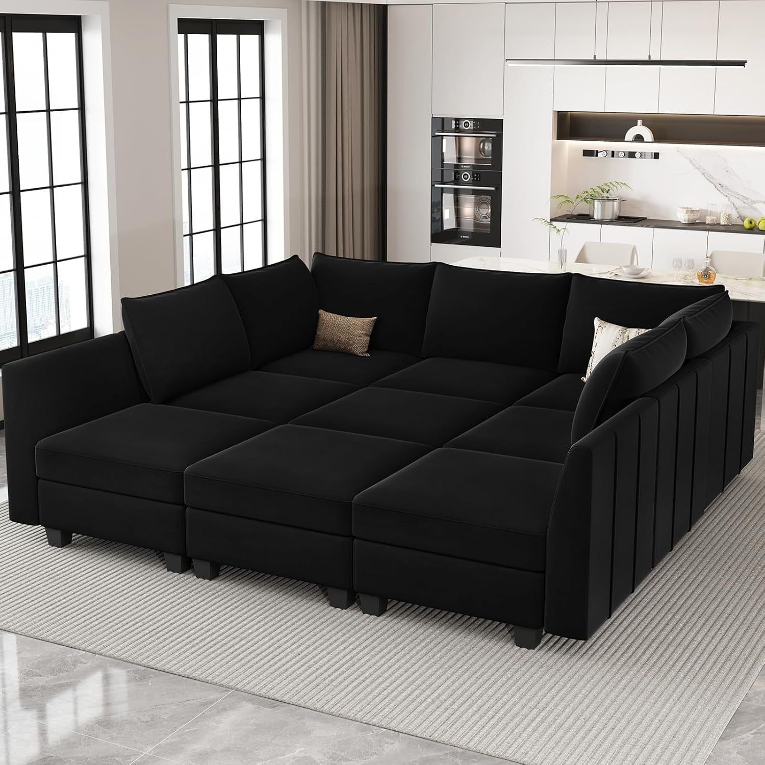 Large Modular Sectional Sofa Bed with Storage Comfort